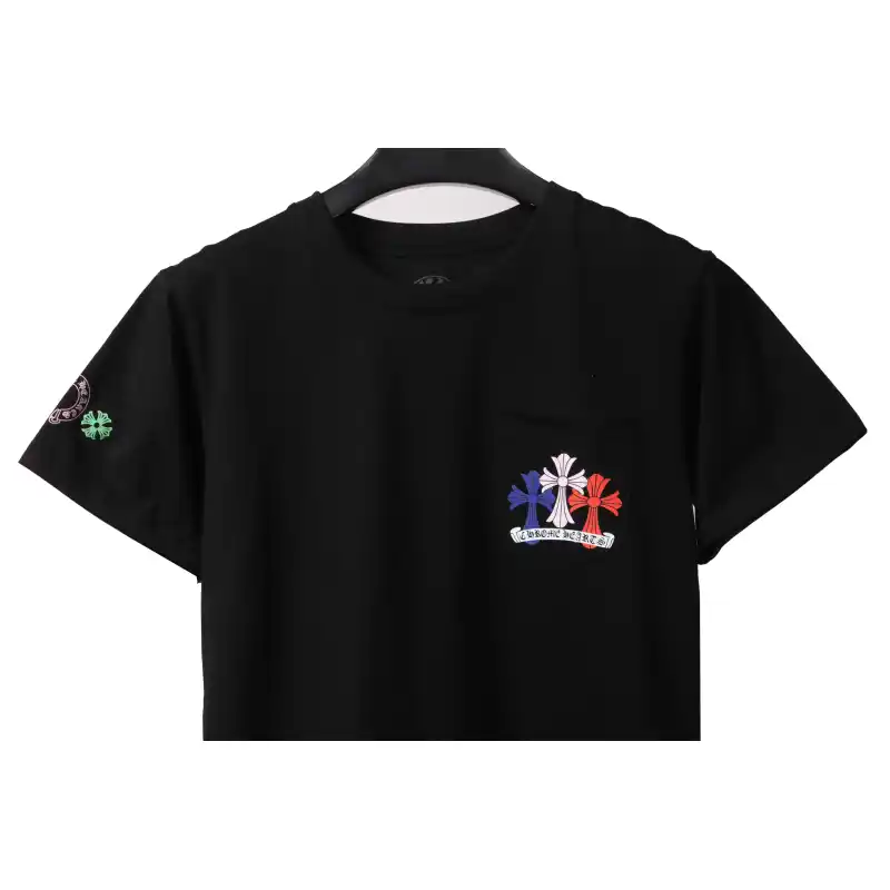 Chrome Hearts Rainbow Cross Printed Short Sleeve Black