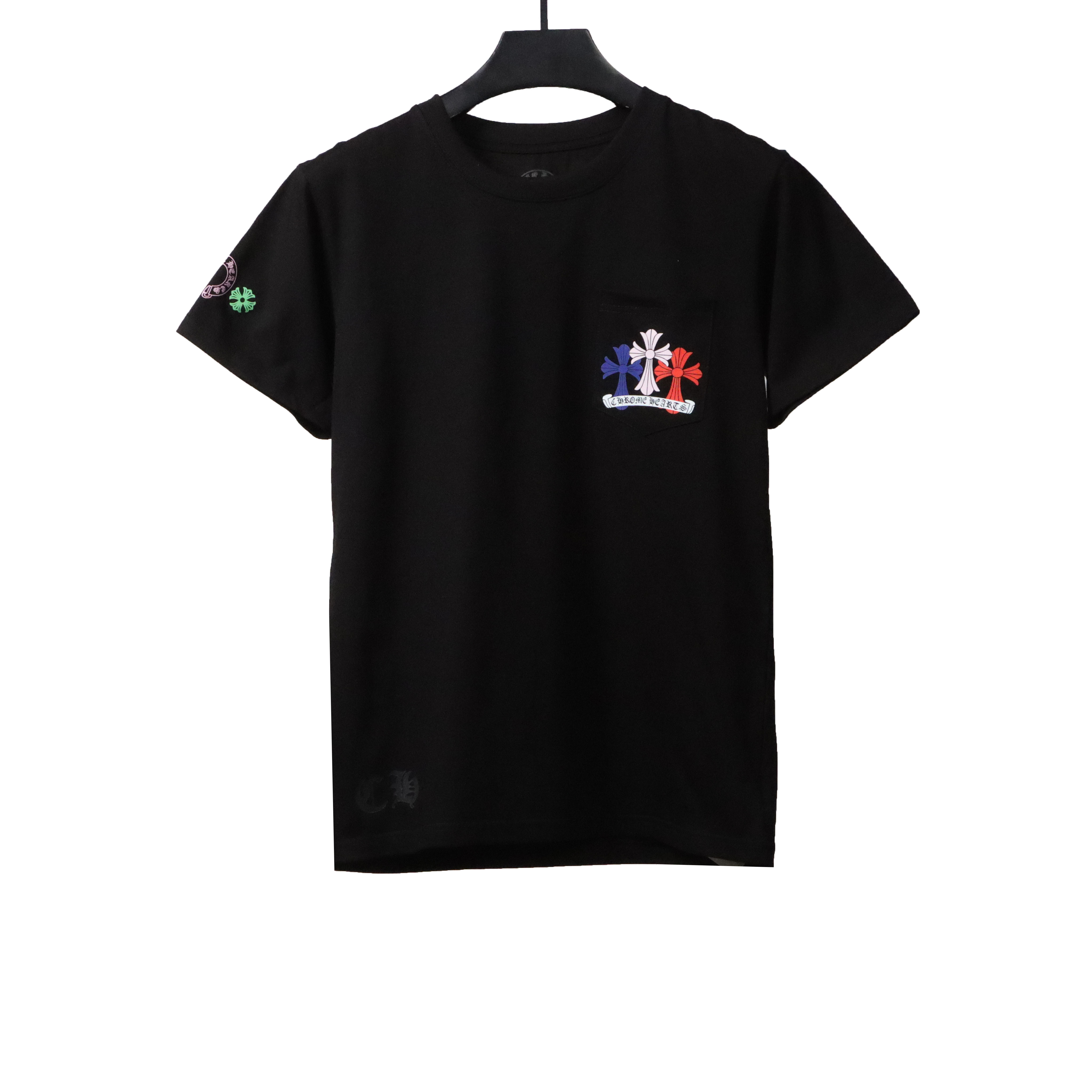 Chrome Hearts Rainbow Cross Printed Short Sleeve Black