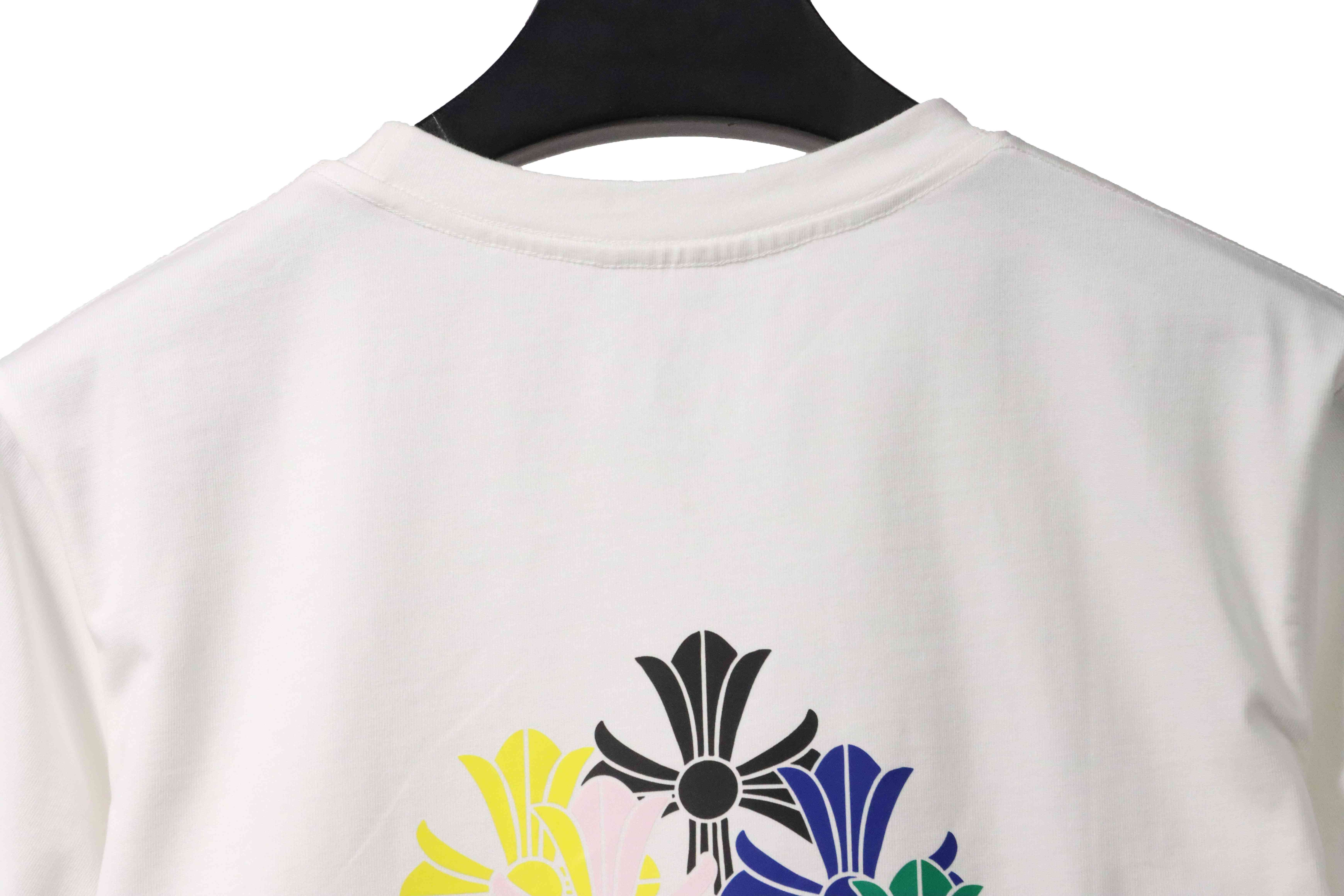 Chrome Hearts Rainbow Cross Printed Short Sleeve White