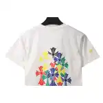 Chrome Hearts Rainbow Cross Printed Short Sleeve White