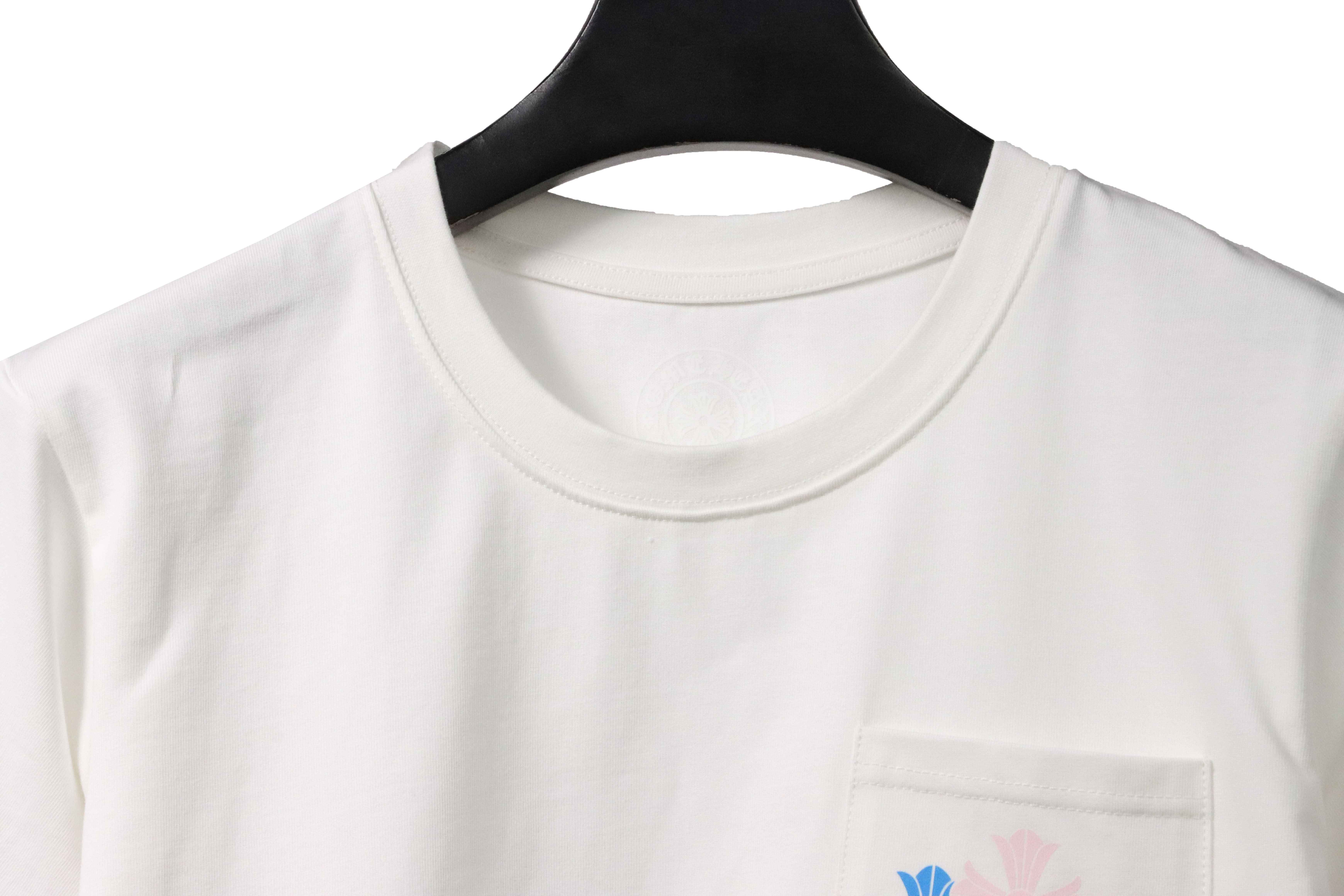 Chrome Hearts Rainbow Cross Printed Short Sleeve White