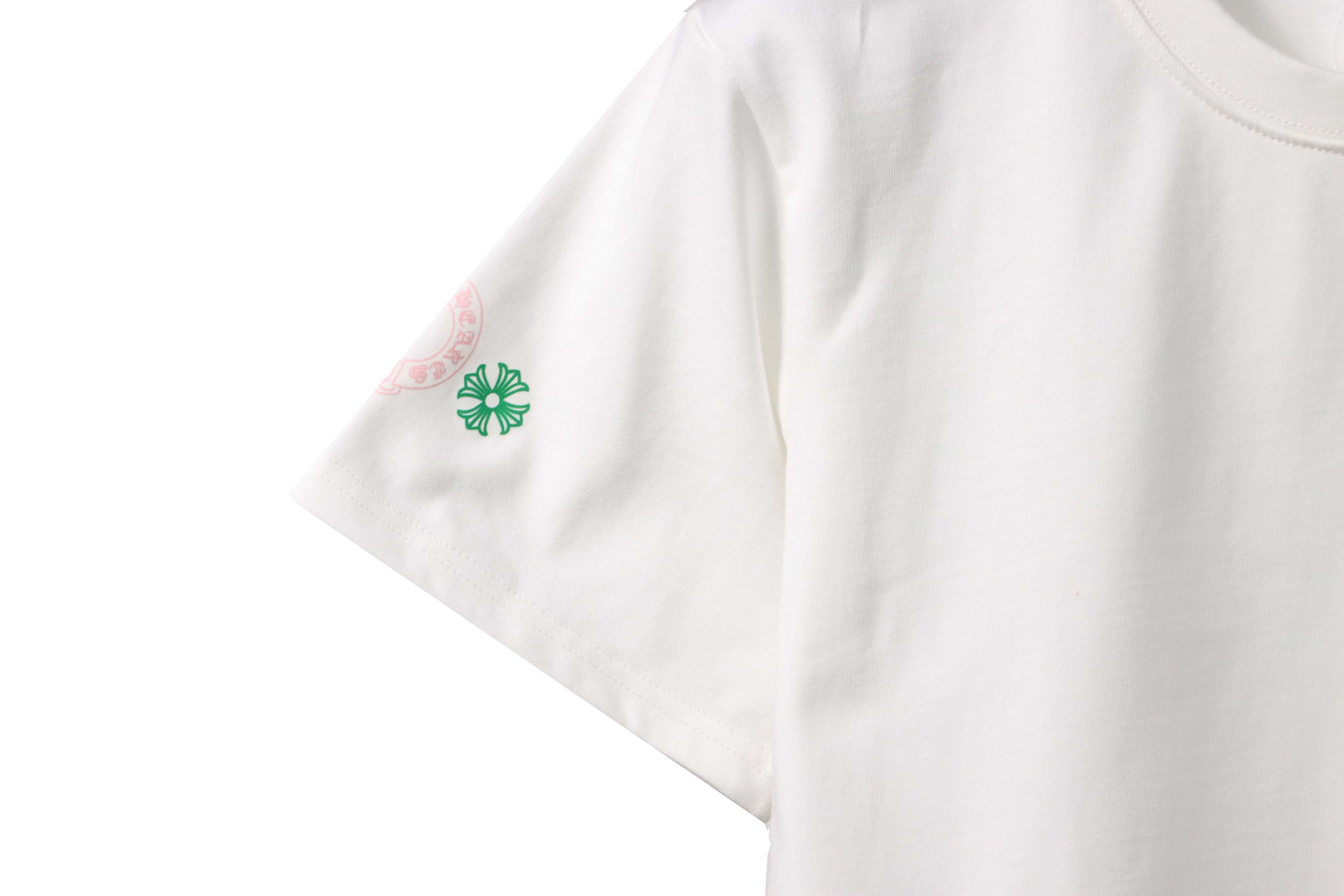 Chrome Hearts Rainbow Cross Printed Short Sleeve White