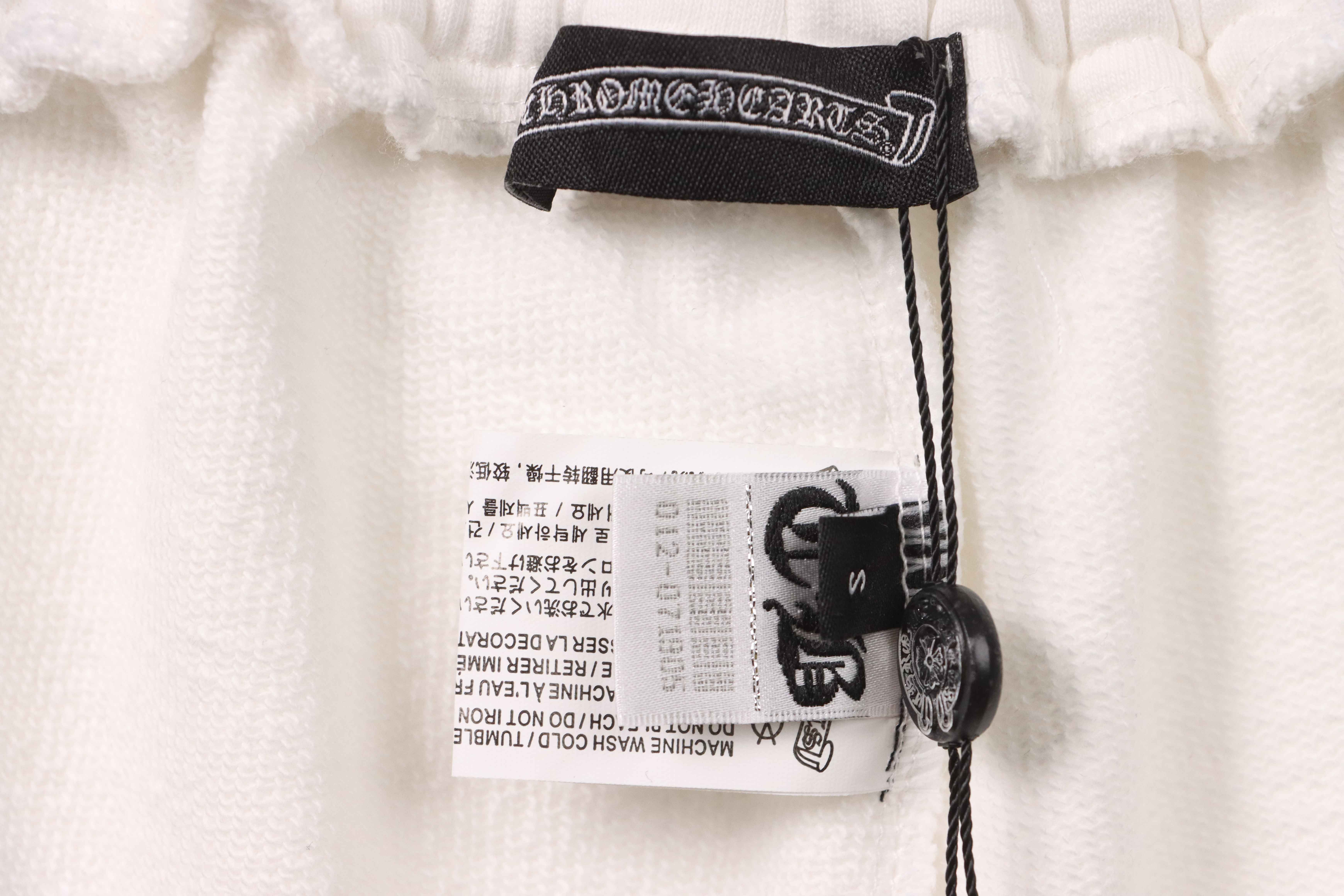 Chrome Hearts Rhinestone Cross Shorts White