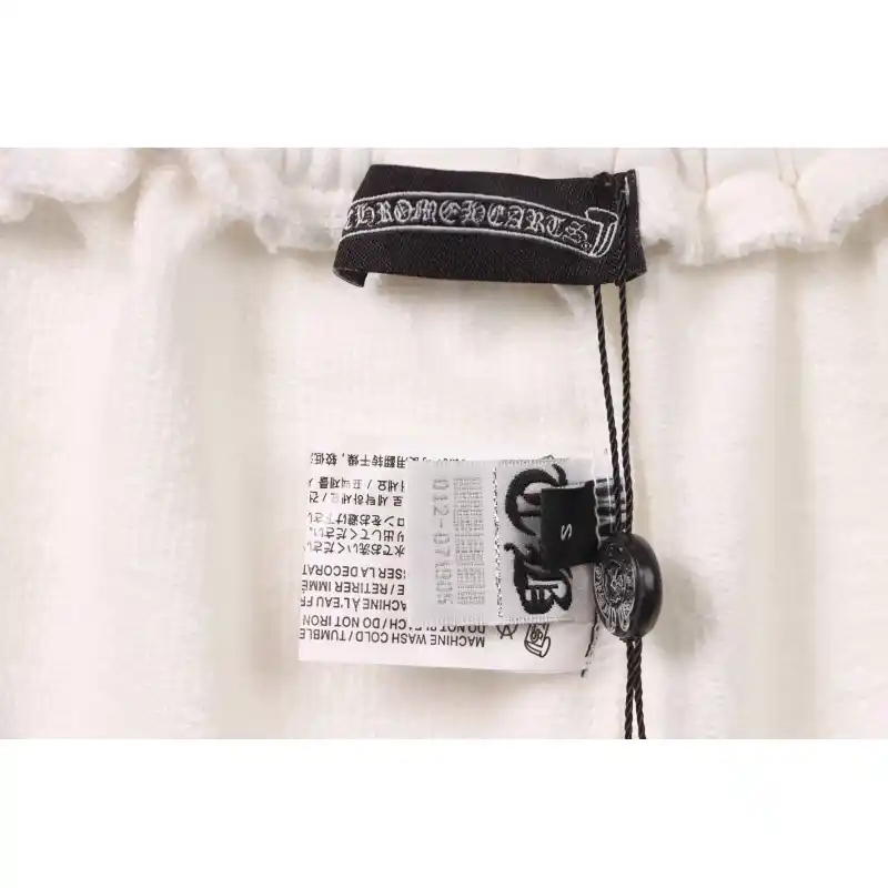 Chrome Hearts Rhinestone Cross Shorts White