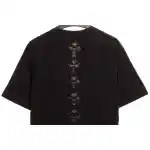 Chrome Hearts Rivet Leather Cross Short Sleeve Black
