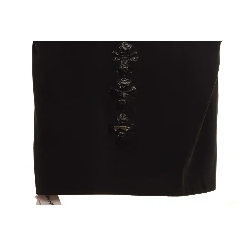 Chrome Hearts Rivet Leather Cross Short Sleeve Black