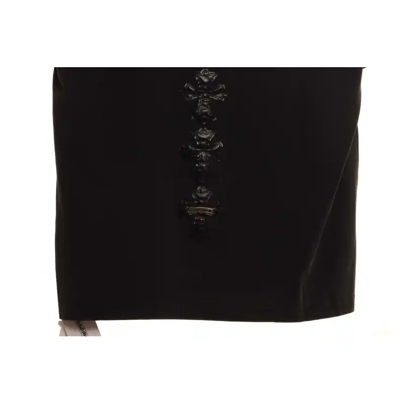 Chrome Hearts Rivet Leather Cross Short Sleeve Black
