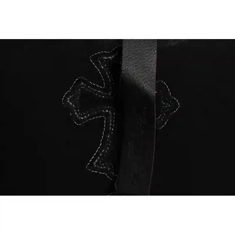 Chrome Hearts Rivet Leather Cross Short Sleeve Black
