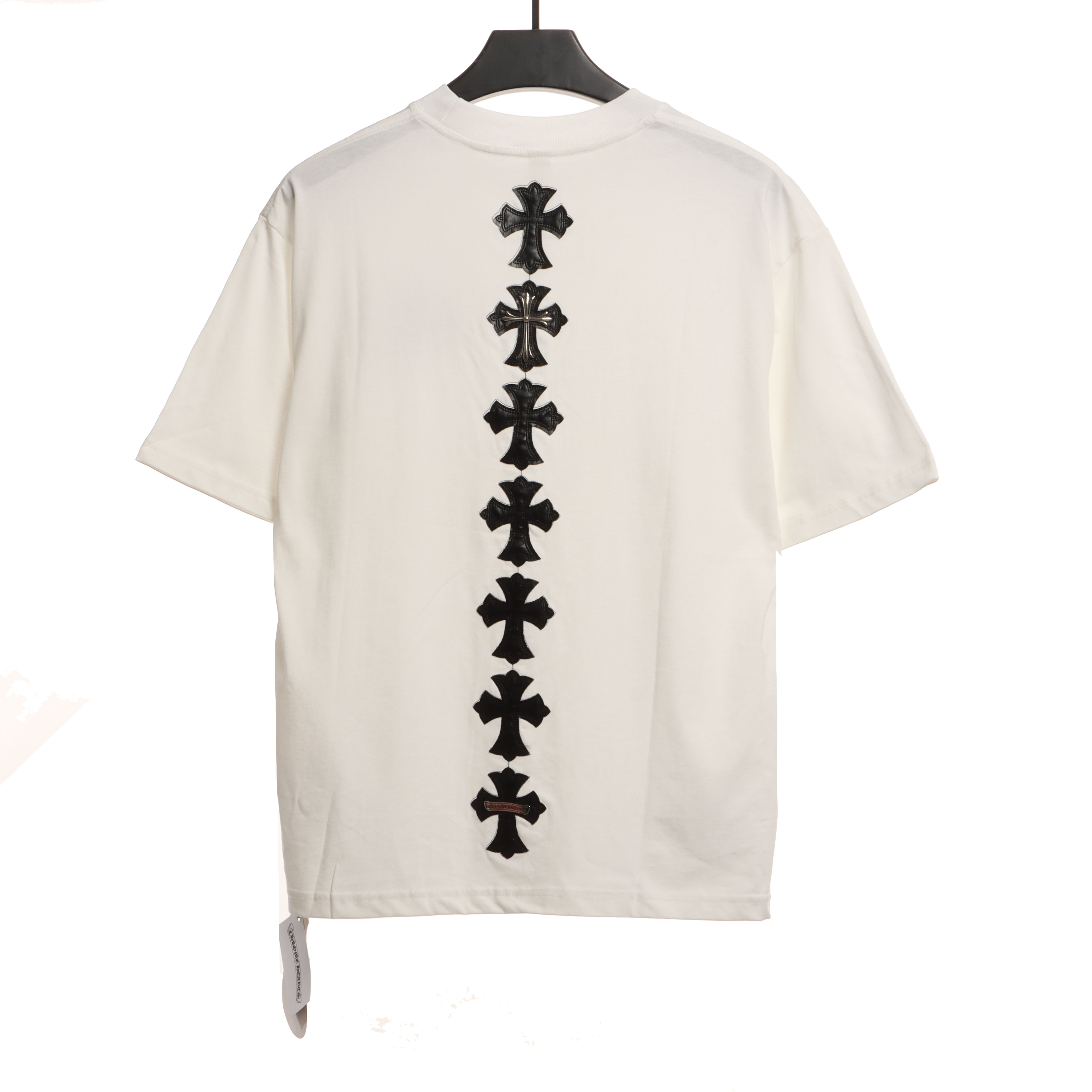Chrome Hearts Rivet Leather Cross Short Sleeve White