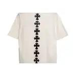 Chrome Hearts Rivet Leather Cross Short Sleeve White