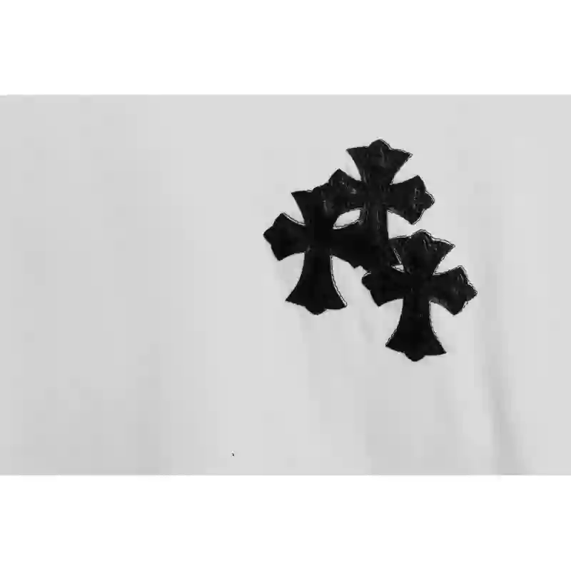 Chrome Hearts Rivet Leather Cross Short Sleeve White