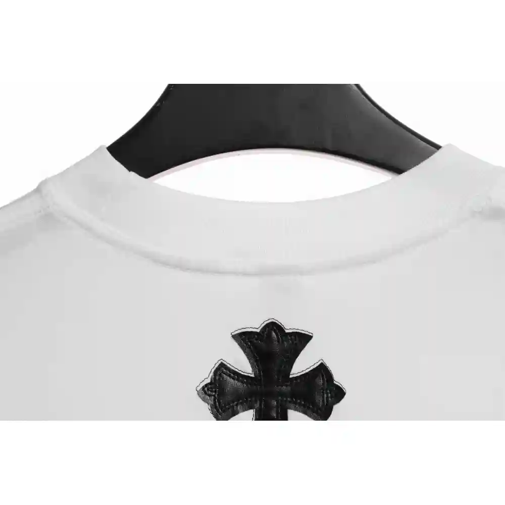 Chrome Hearts Rivet Leather Cross Short Sleeve White
