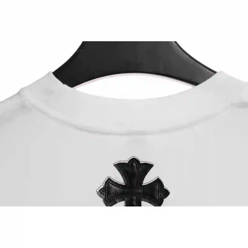 Chrome Hearts Rivet Leather Cross Short Sleeve White