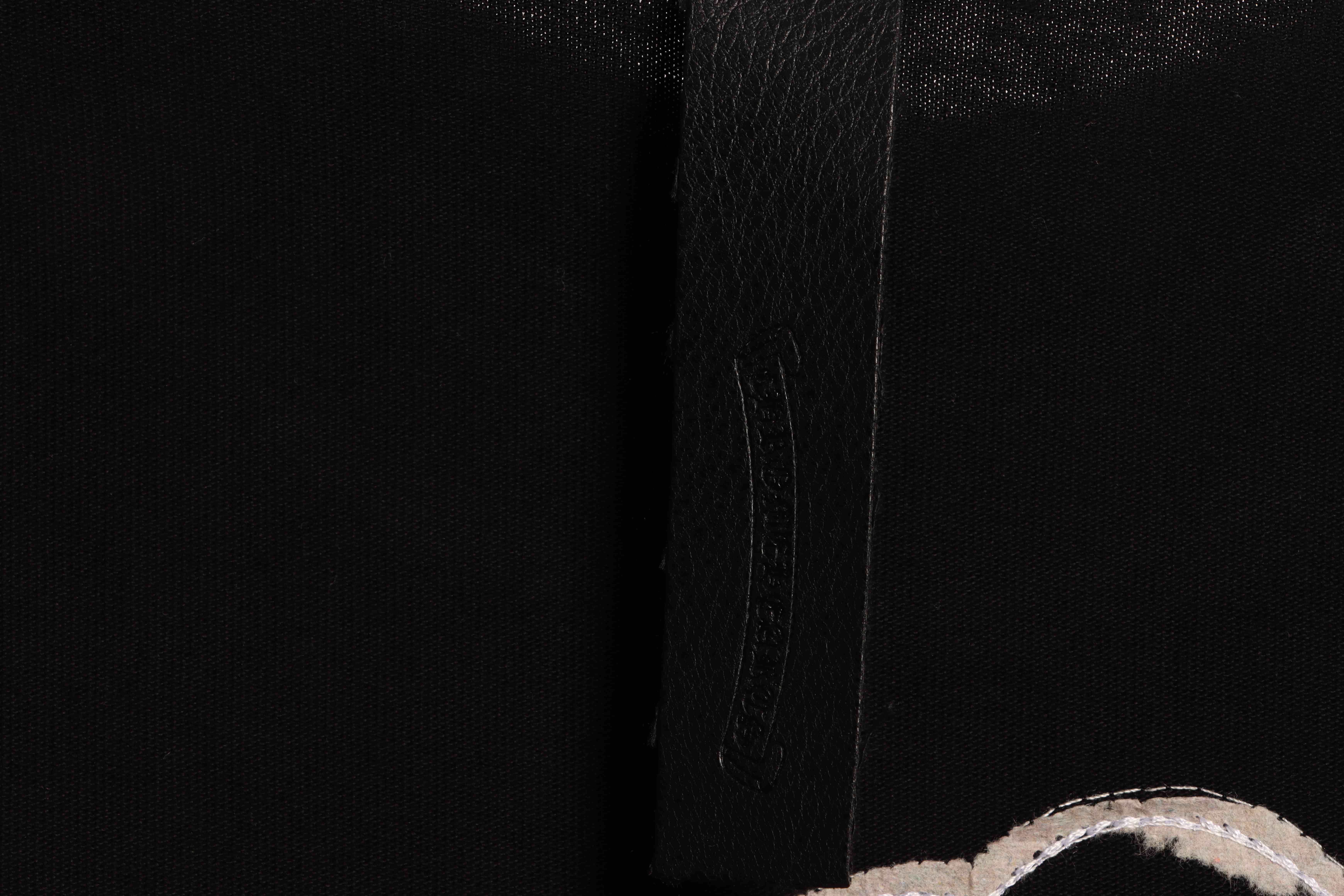 Chrome Hearts White and Black with Leather Small Iron Logo Short Sleeve Black