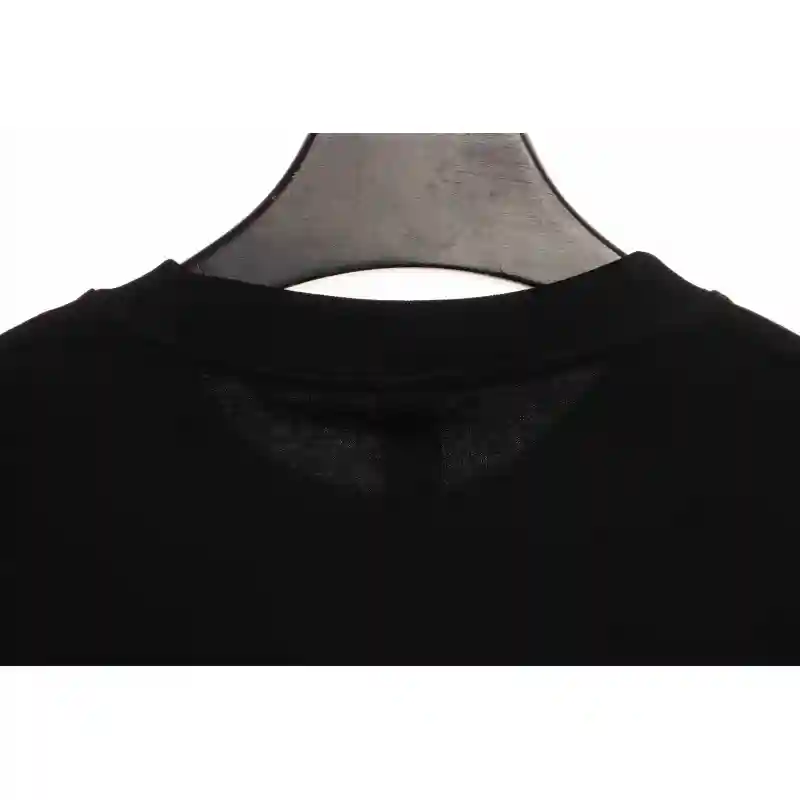 Chrome Hearts White and Black with Leather Small Iron Logo Short Sleeve Black