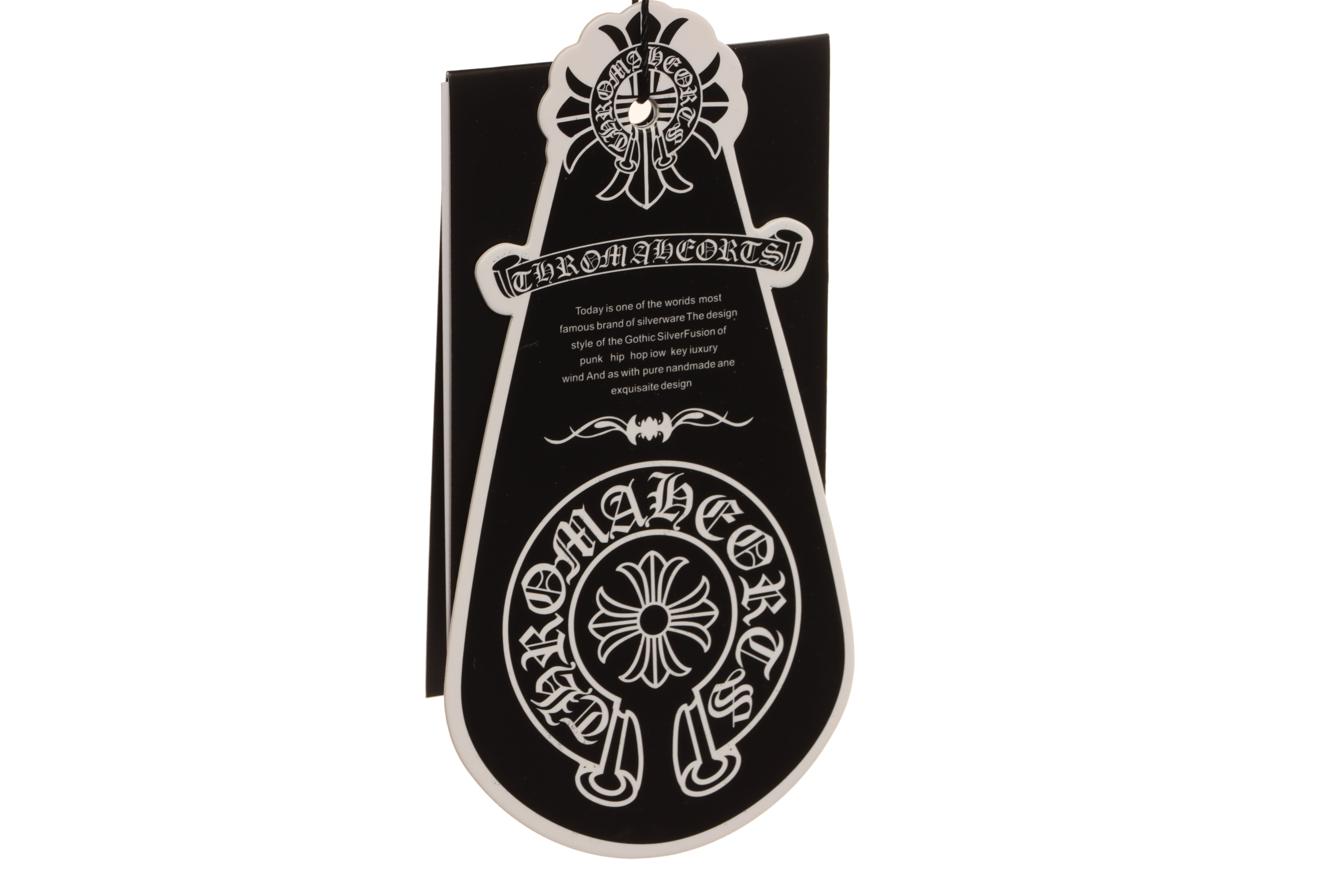 Chrome Hearts White and Black with Leather Small Iron Logo Short Sleeve Black