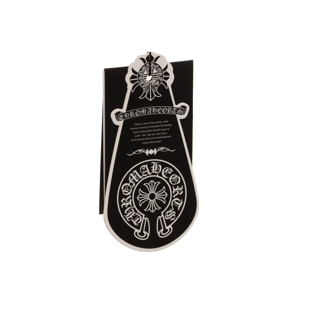 Chrome Hearts White and Black with Leather Small Iron Logo Short Sleeve Black