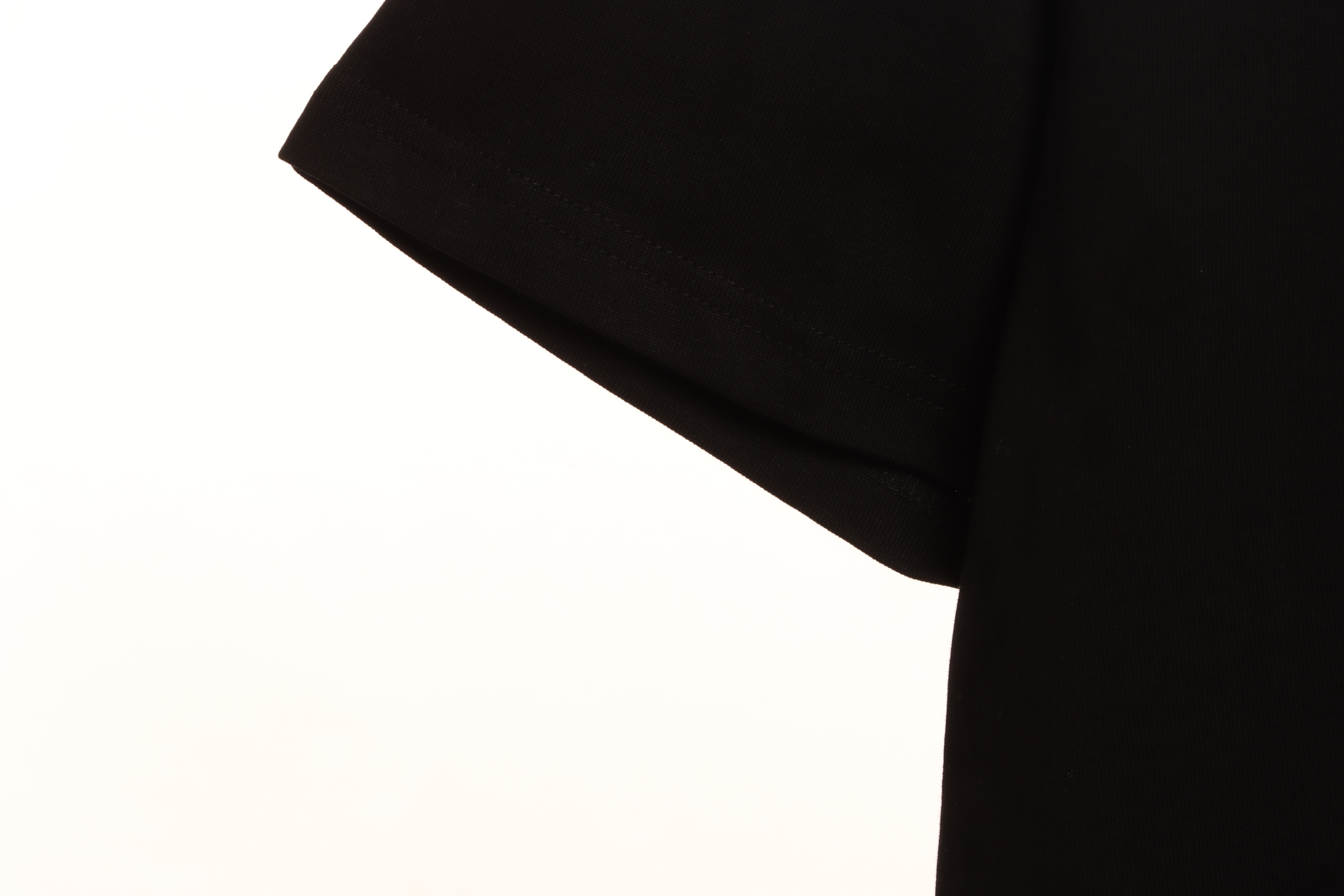 Chrome Hearts White and Black with Leather Small Iron Logo Short Sleeve Black