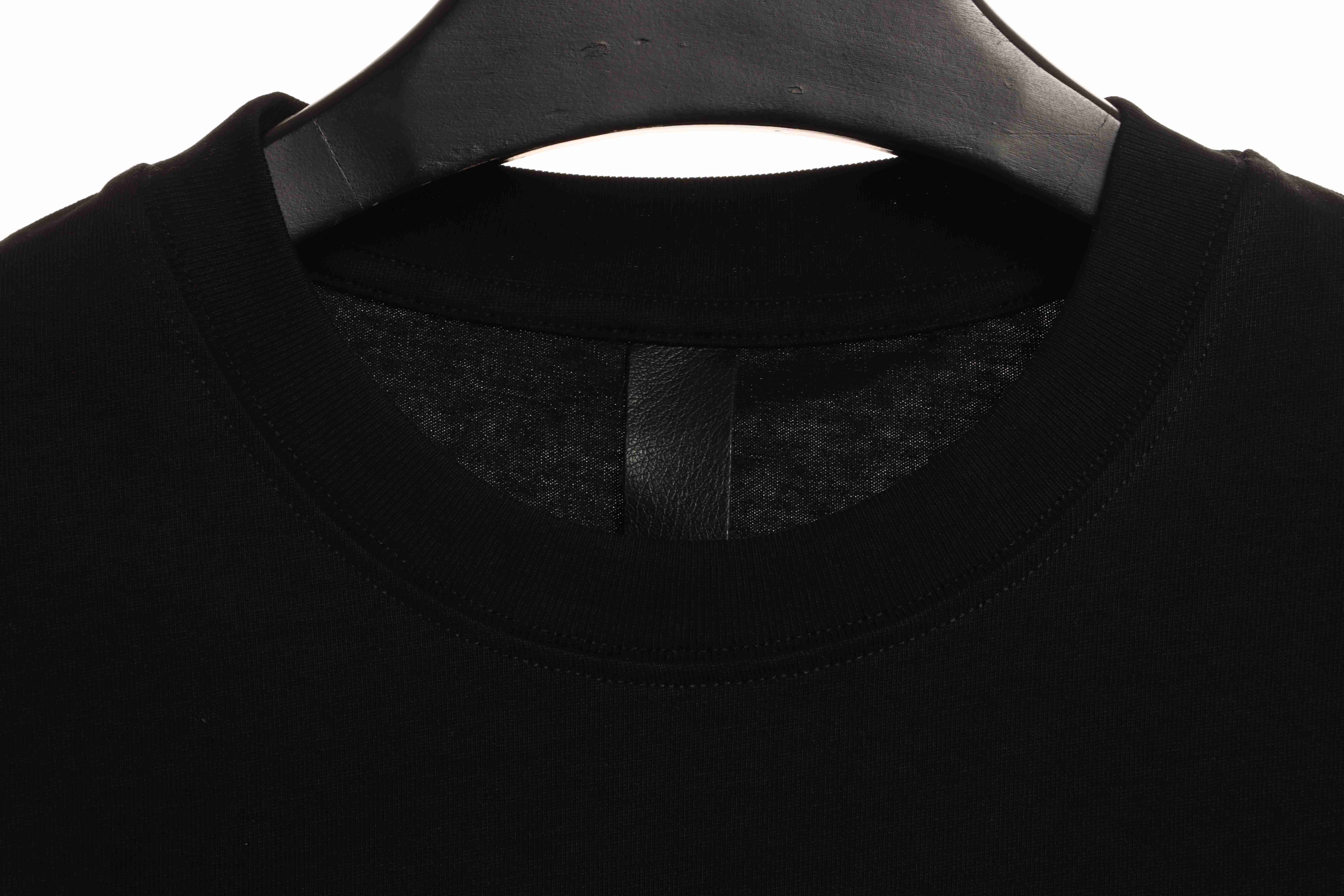 Chrome Hearts White and Black with Leather Small Iron Logo Short Sleeve Black