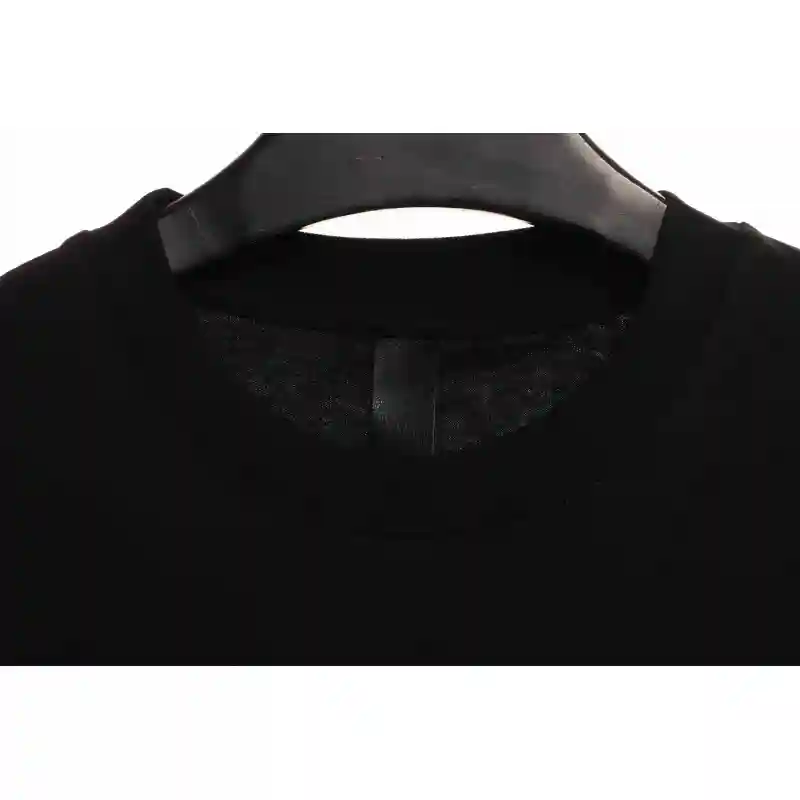 Chrome Hearts White and Black with Leather Small Iron Logo Short Sleeve Black