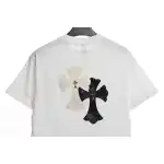 Chrome Hearts White and Black with Leather Small Iron Logo Short Sleeve White