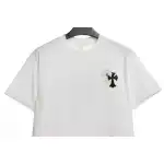 Chrome Hearts White and Black with Leather Small Iron Logo Short Sleeve White