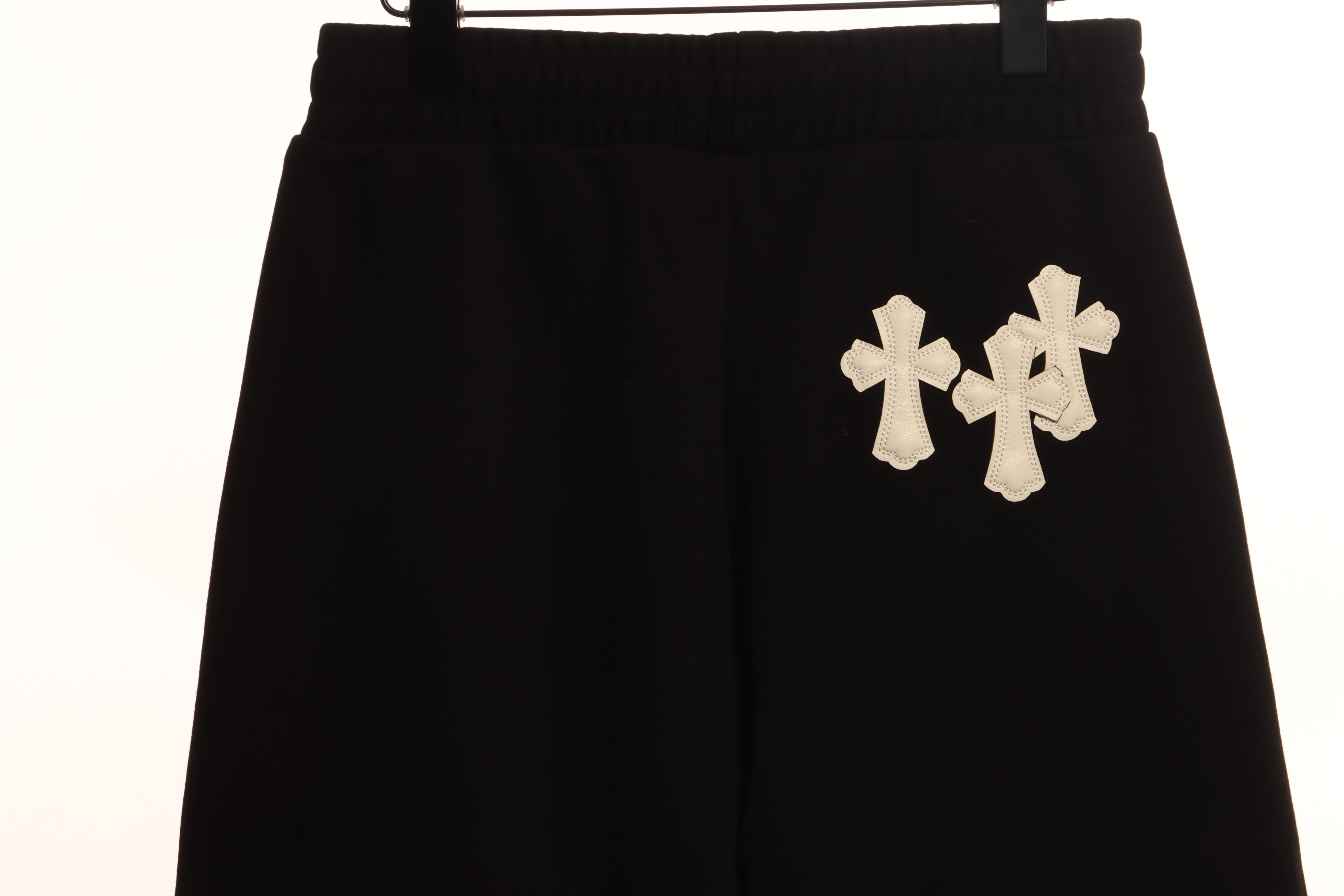 Chrome Hearts White Leather Logo Cross Shorts