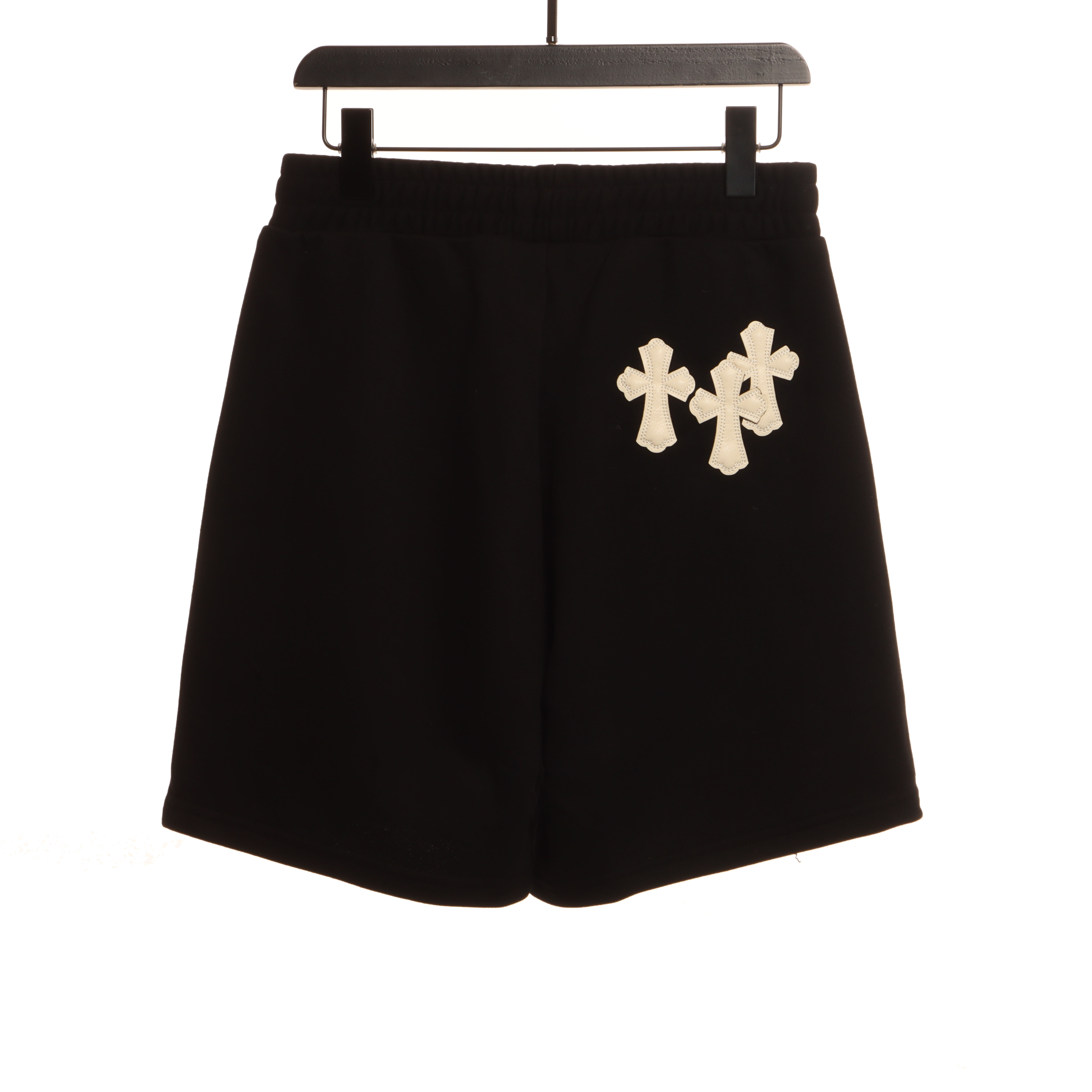 Chrome Hearts White Leather Logo Cross Shorts