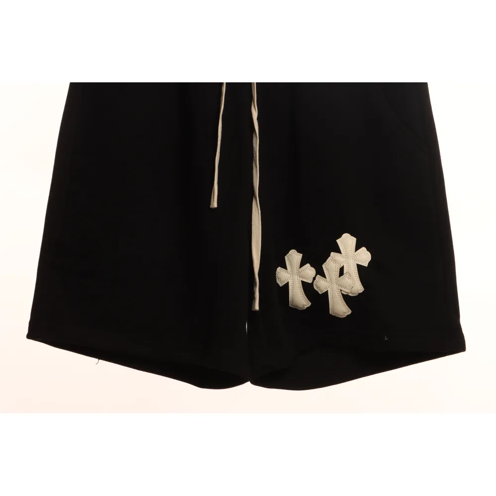 Chrome Hearts White Leather Logo Cross Shorts