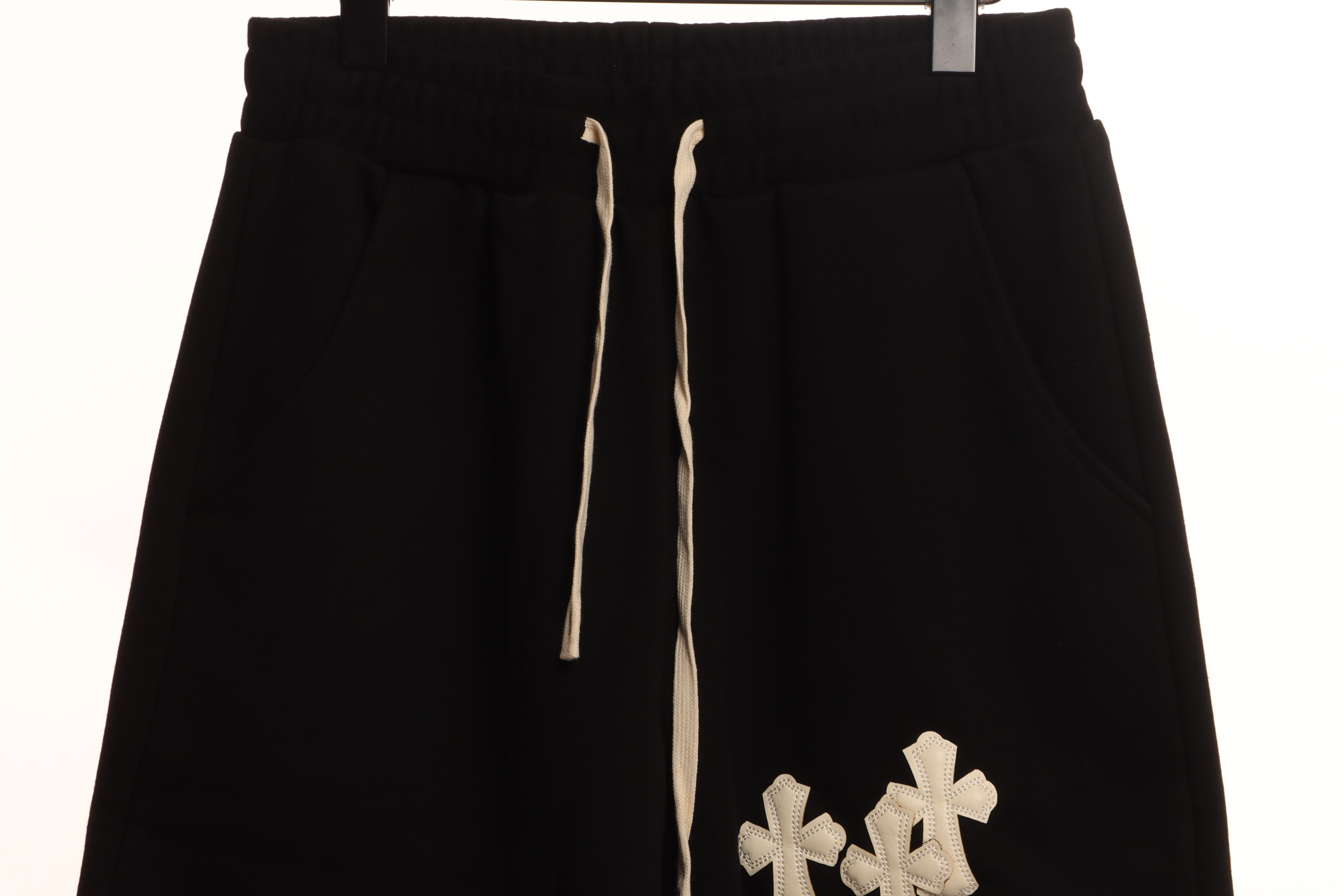 Chrome Hearts White Leather Logo Cross Shorts