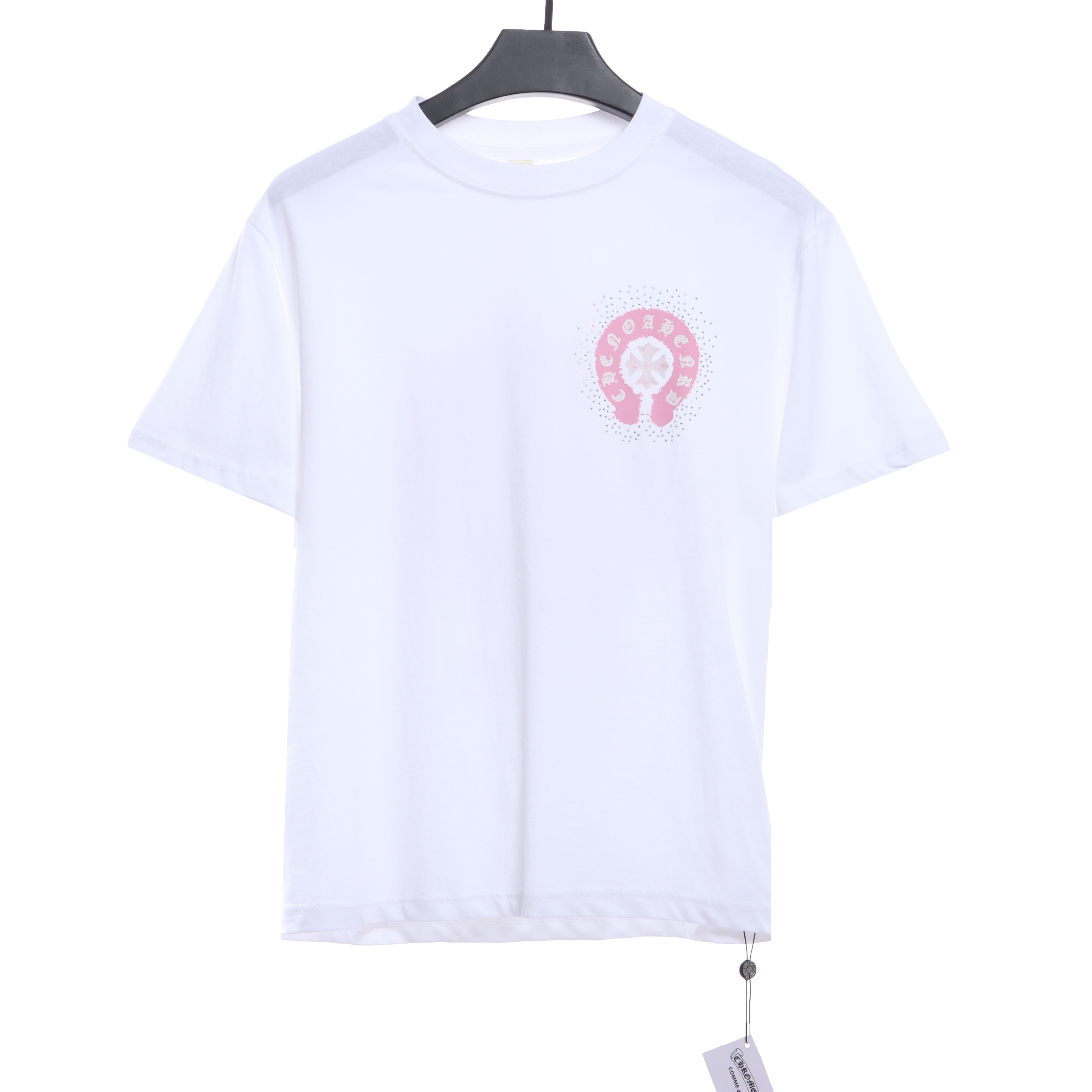Chrome Hearts Colored Rhinestone Washed Short Sleeve White