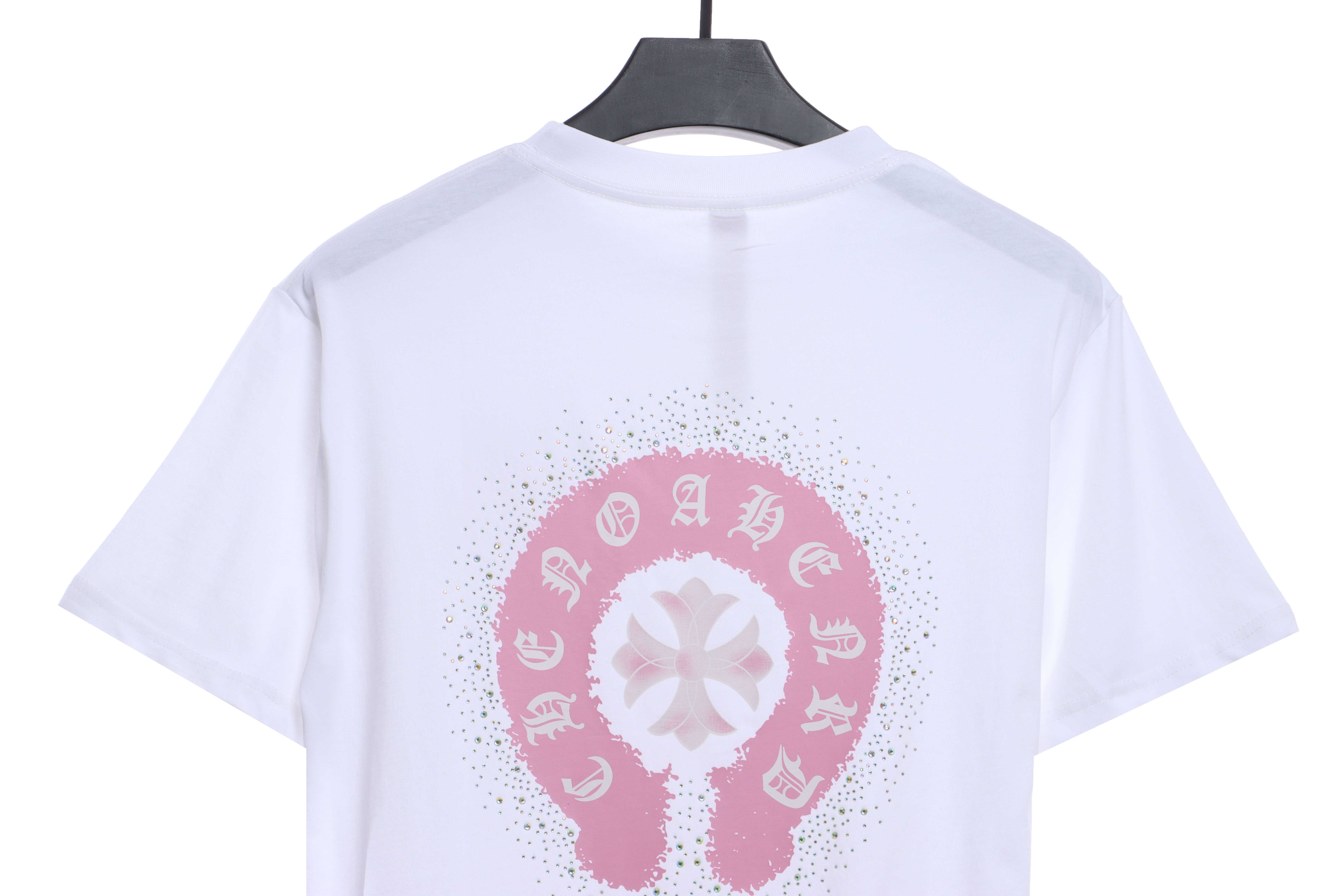 Chrome Hearts Colored Rhinestone Washed Short Sleeve White