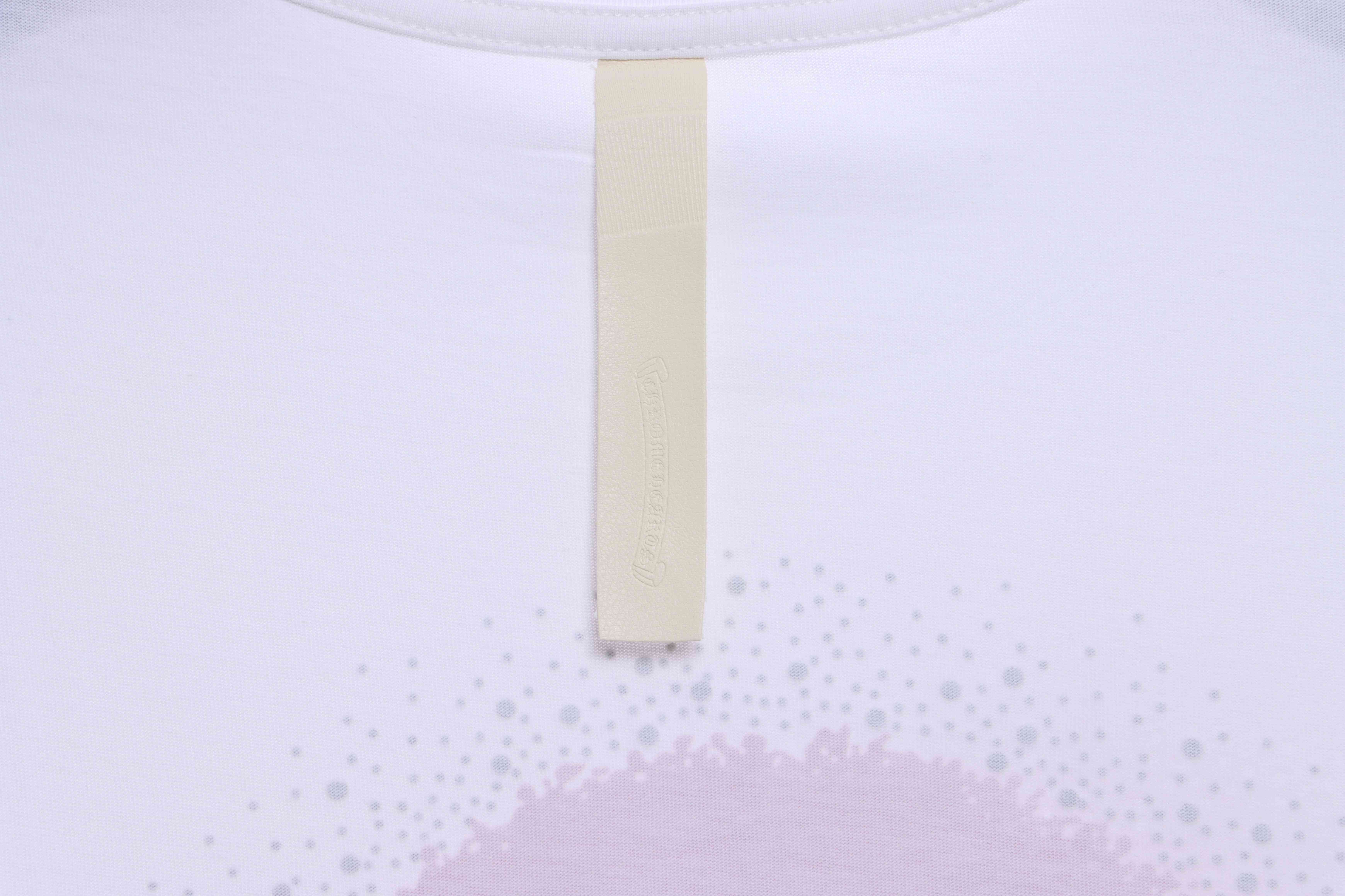 Chrome Hearts Colored Rhinestone Washed Short Sleeve White