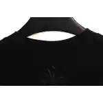 Chrome Hearts Cross Leather Silver Embroidered Sanskrit Short Sleeve Black