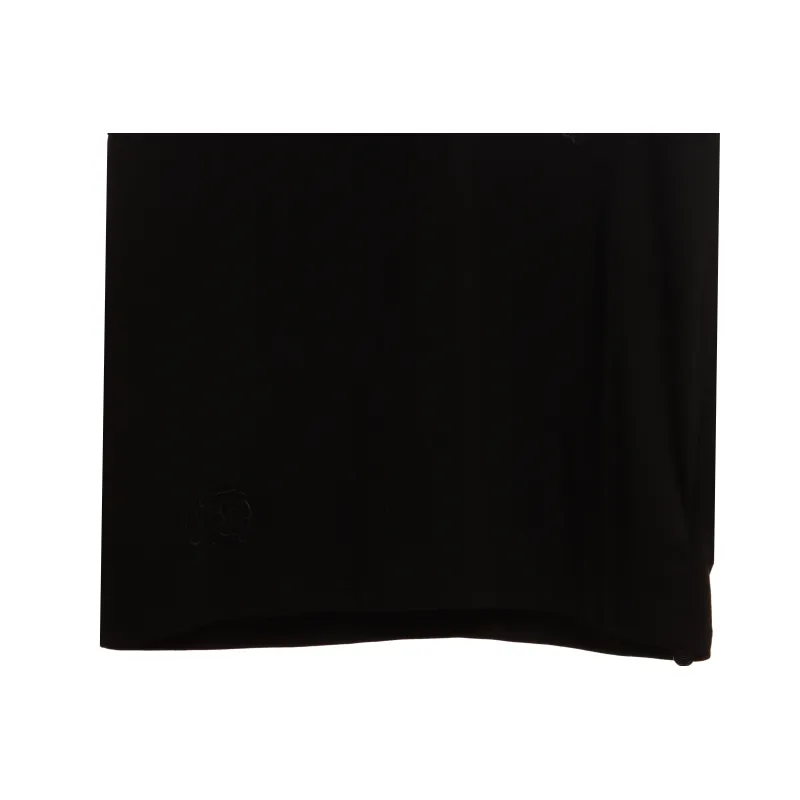 Chrome Hearts Cross Leather Silver Embroidered Sanskrit Short Sleeve Black