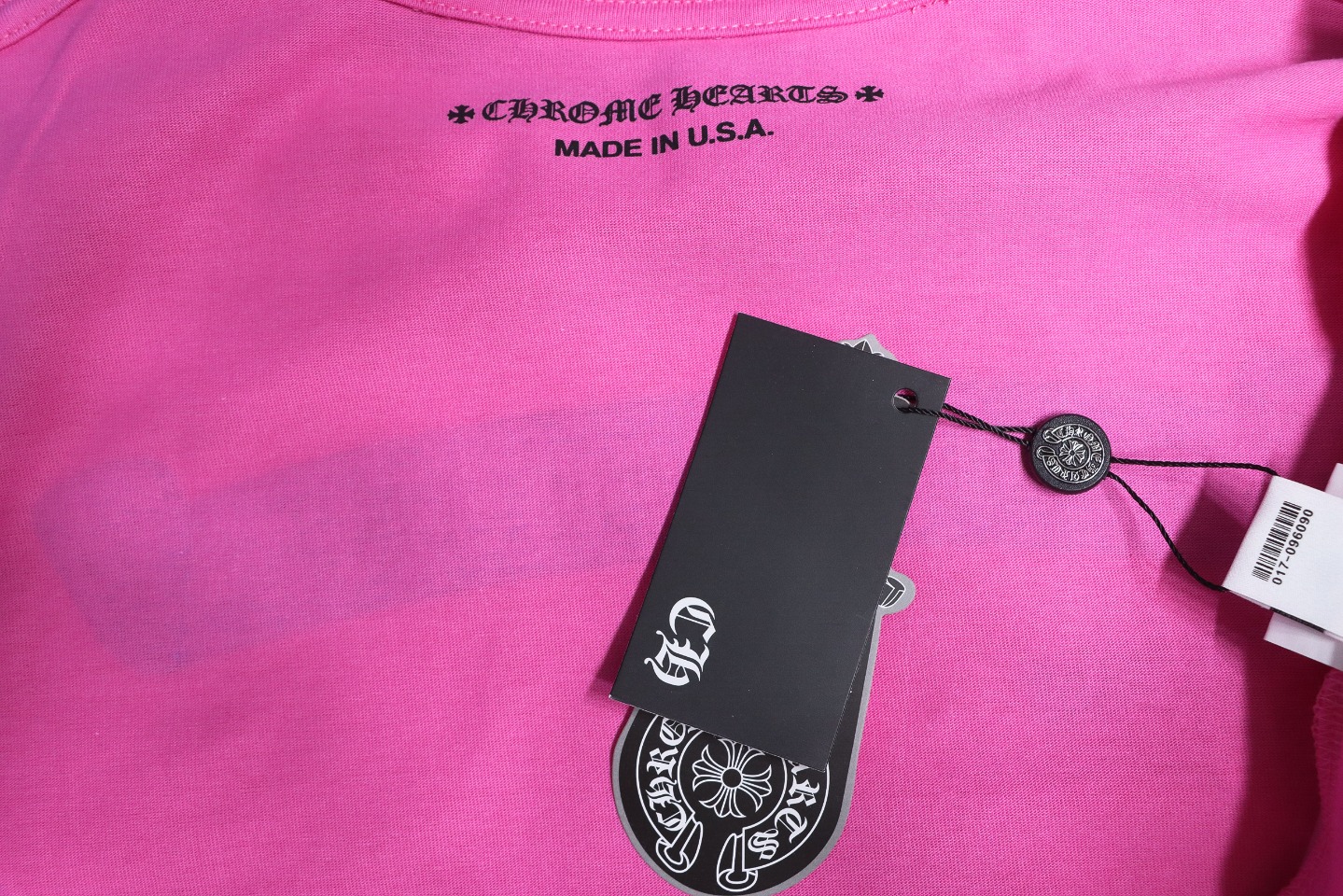 Chrome Hearts New Chrome Hearts Scroll Banner Dopamine Color Pocket T-shirt Pink CH2024
