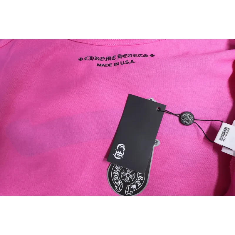 Chrome Hearts New Chrome Hearts Scroll Banner Dopamine Color Pocket T-shirt Pink CH2024