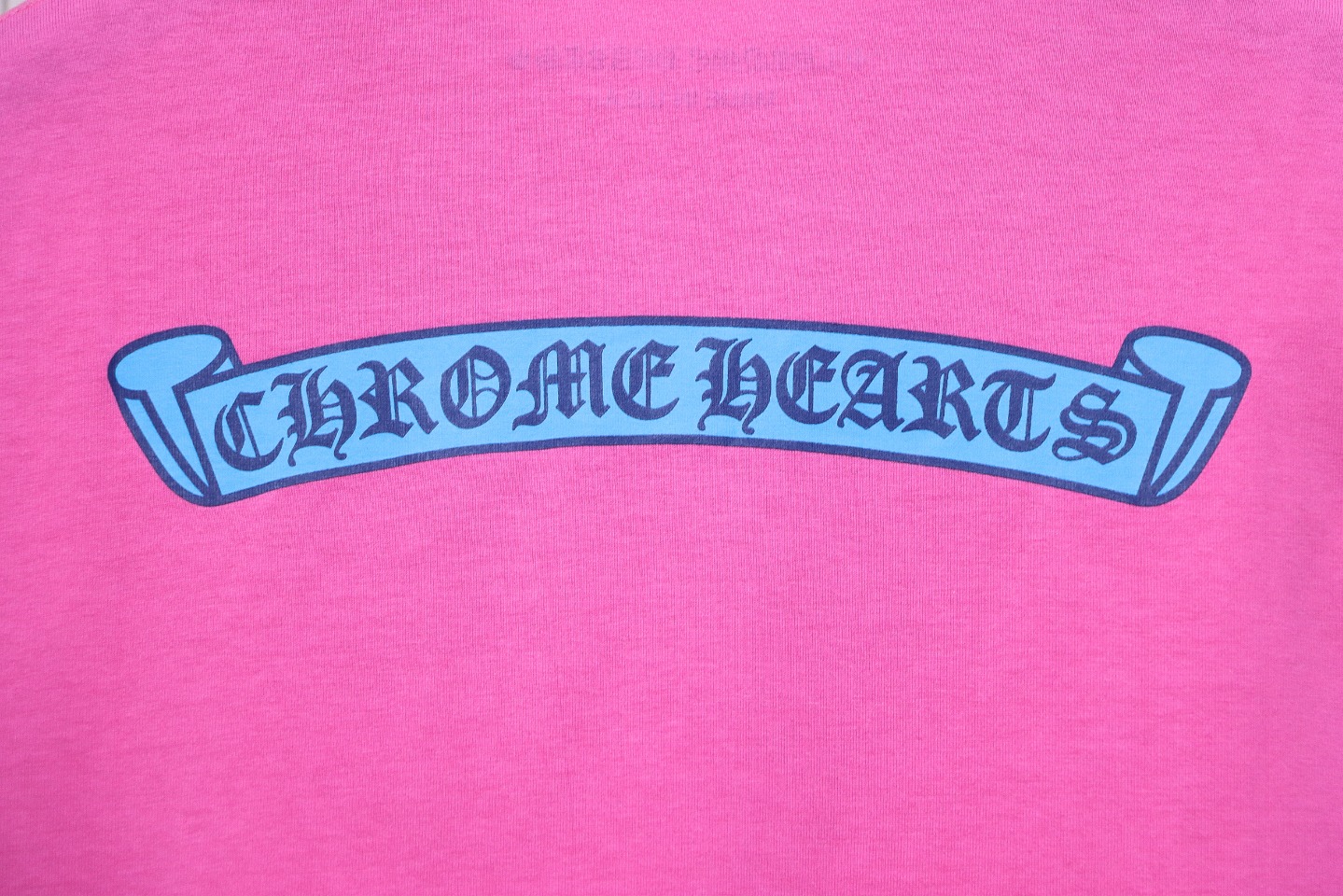 Chrome Hearts New Chrome Hearts Scroll Banner Dopamine Color Pocket T-shirt Pink CH2024