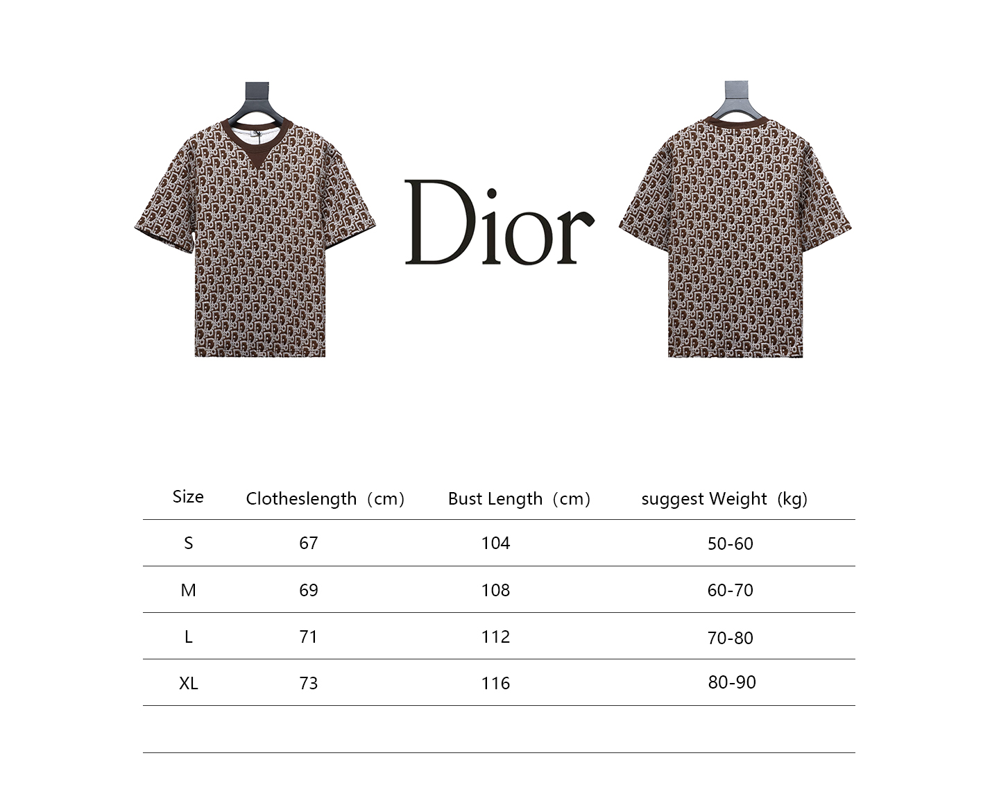 Dior 24ss full print monogram jacquard short sleeves Brown