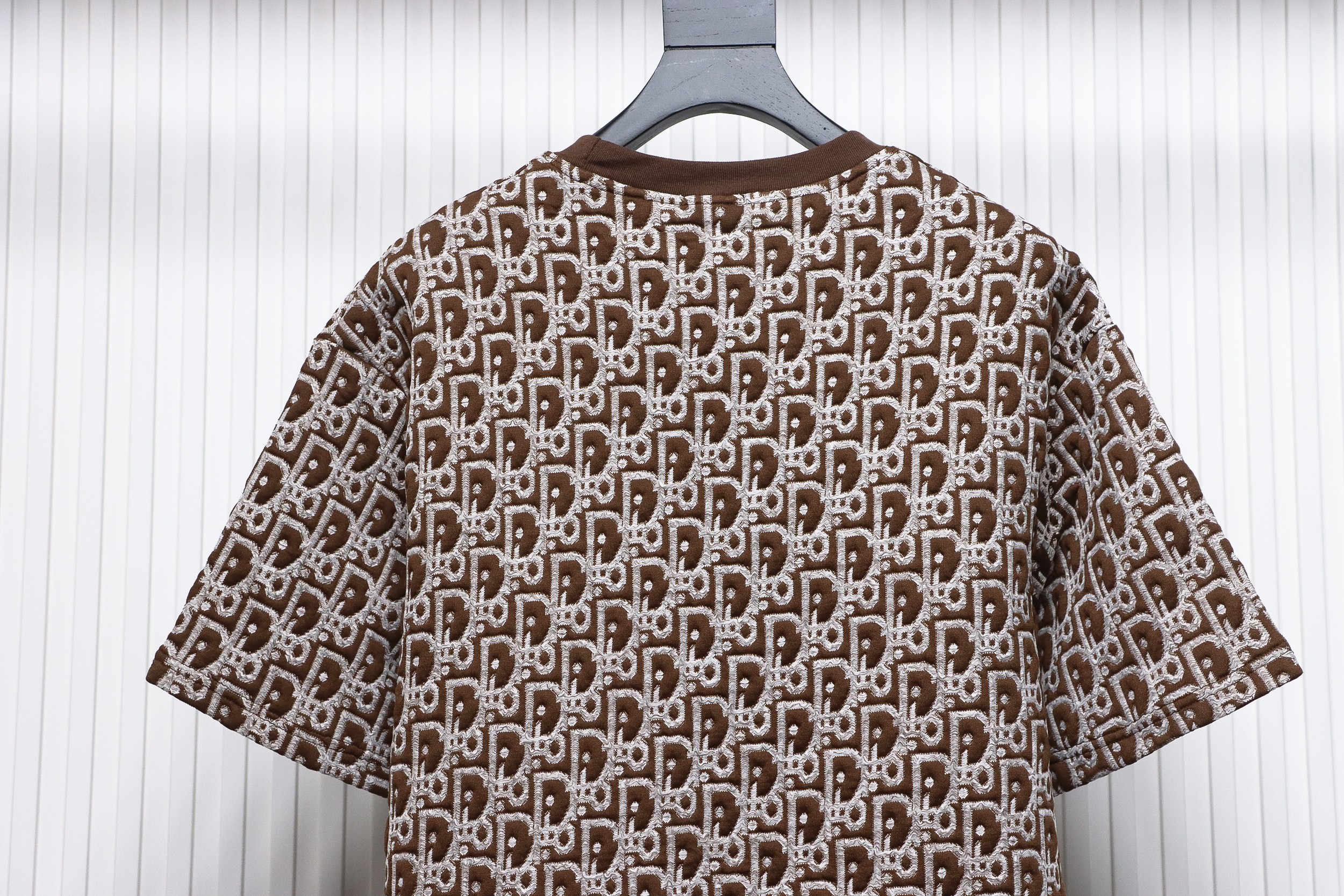 Dior 24ss full print monogram jacquard short sleeves Brown