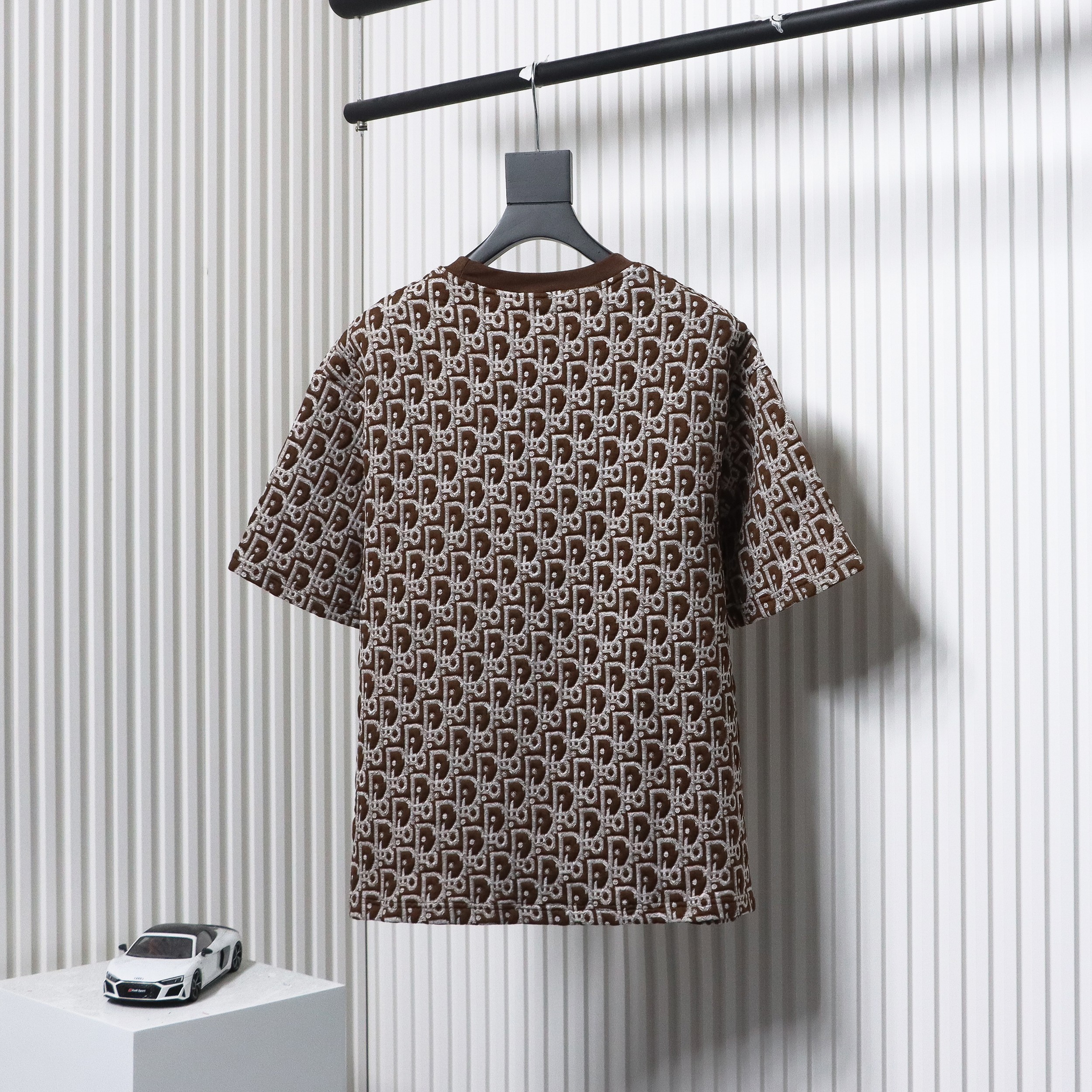 Dior 24ss full print monogram jacquard short sleeves Brown