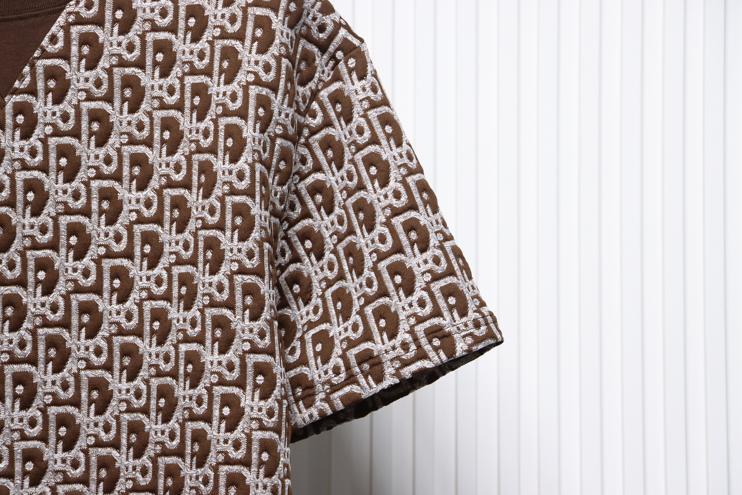 Dior 24ss full print monogram jacquard short sleeves Brown