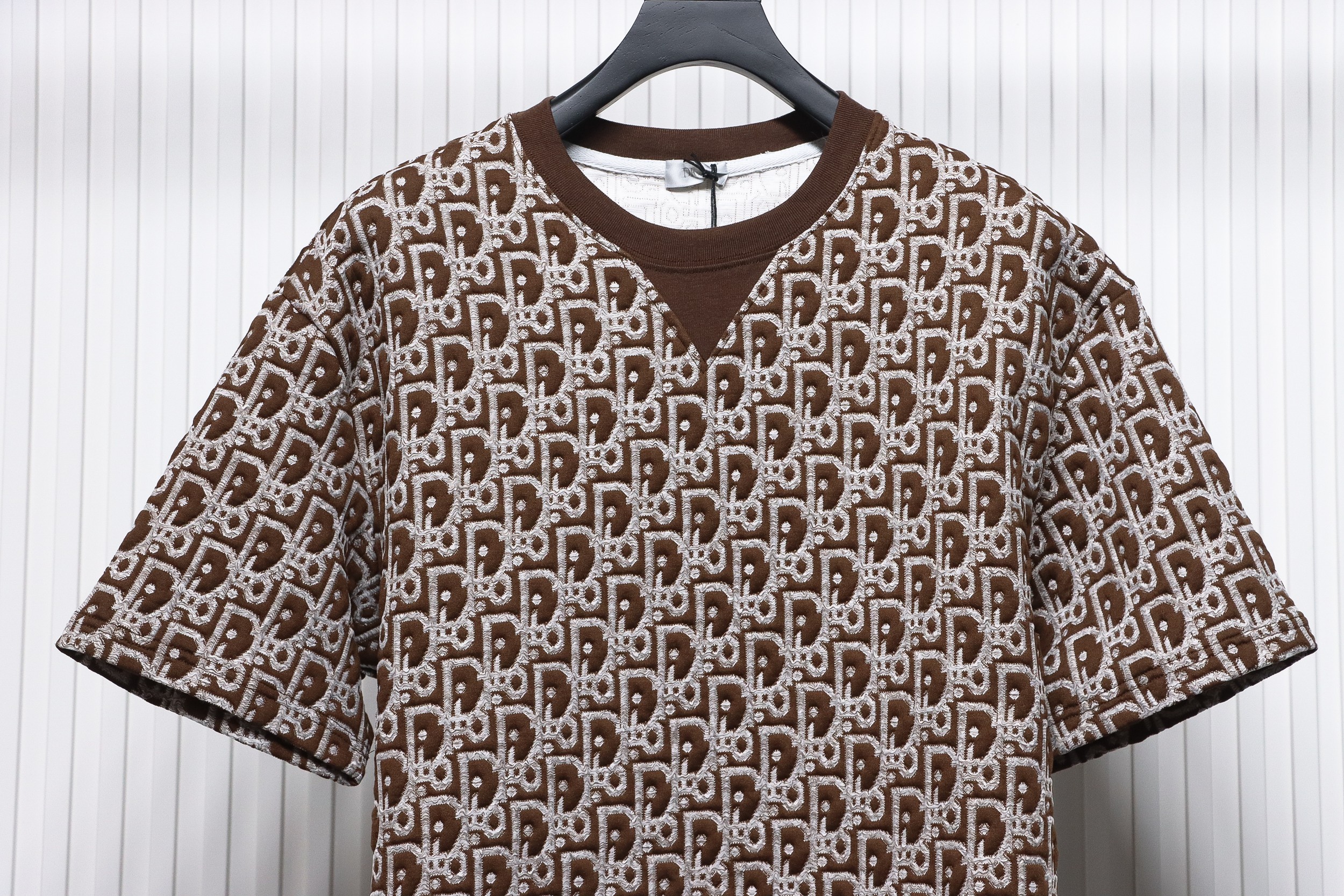 Dior 24ss full print monogram jacquard short sleeves Brown