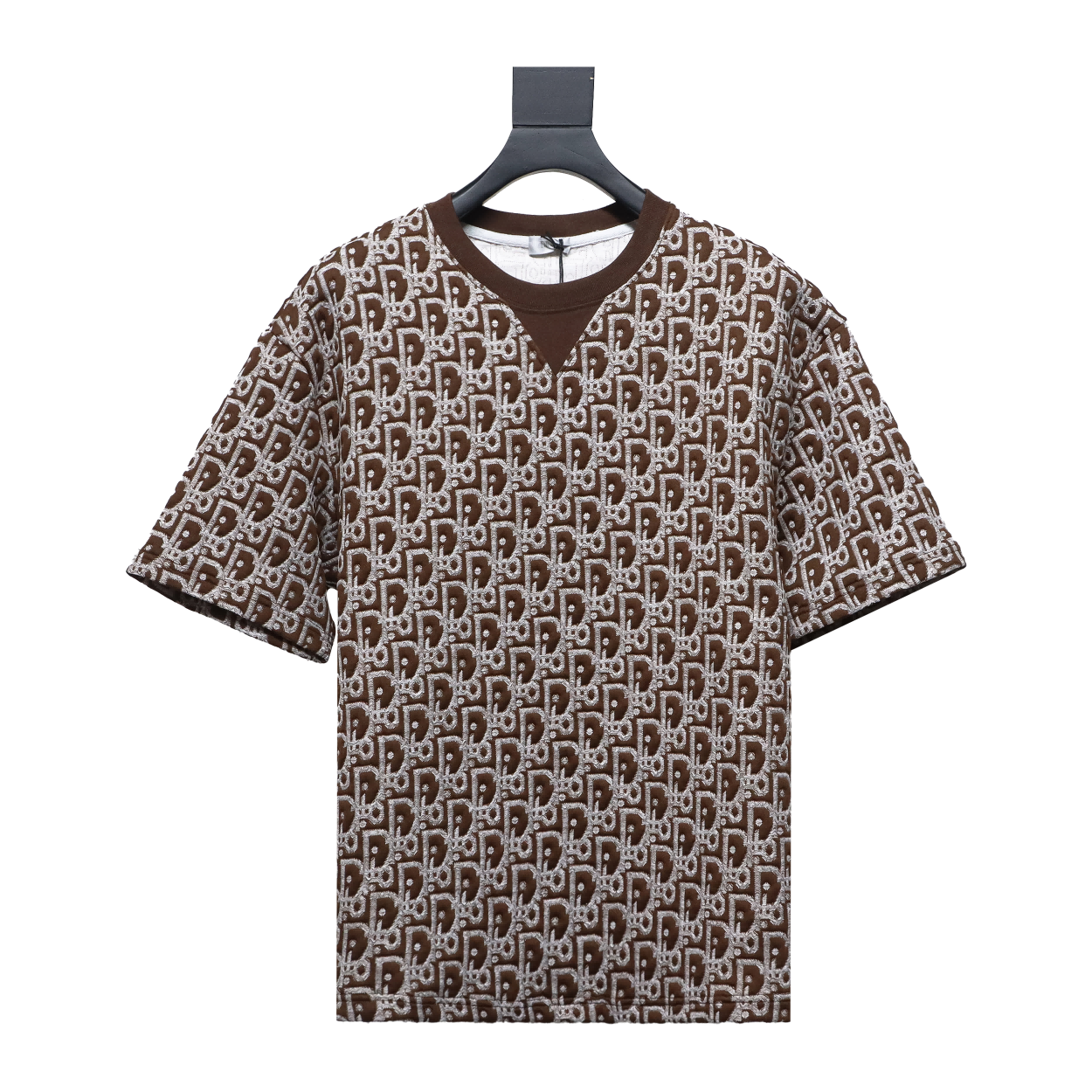 Dior 24ss full print monogram jacquard short sleeves Brown