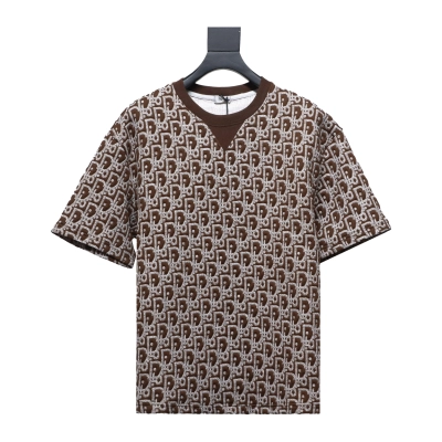 Dior 24ss full print monogram jacquard short sleeves Brown 01
