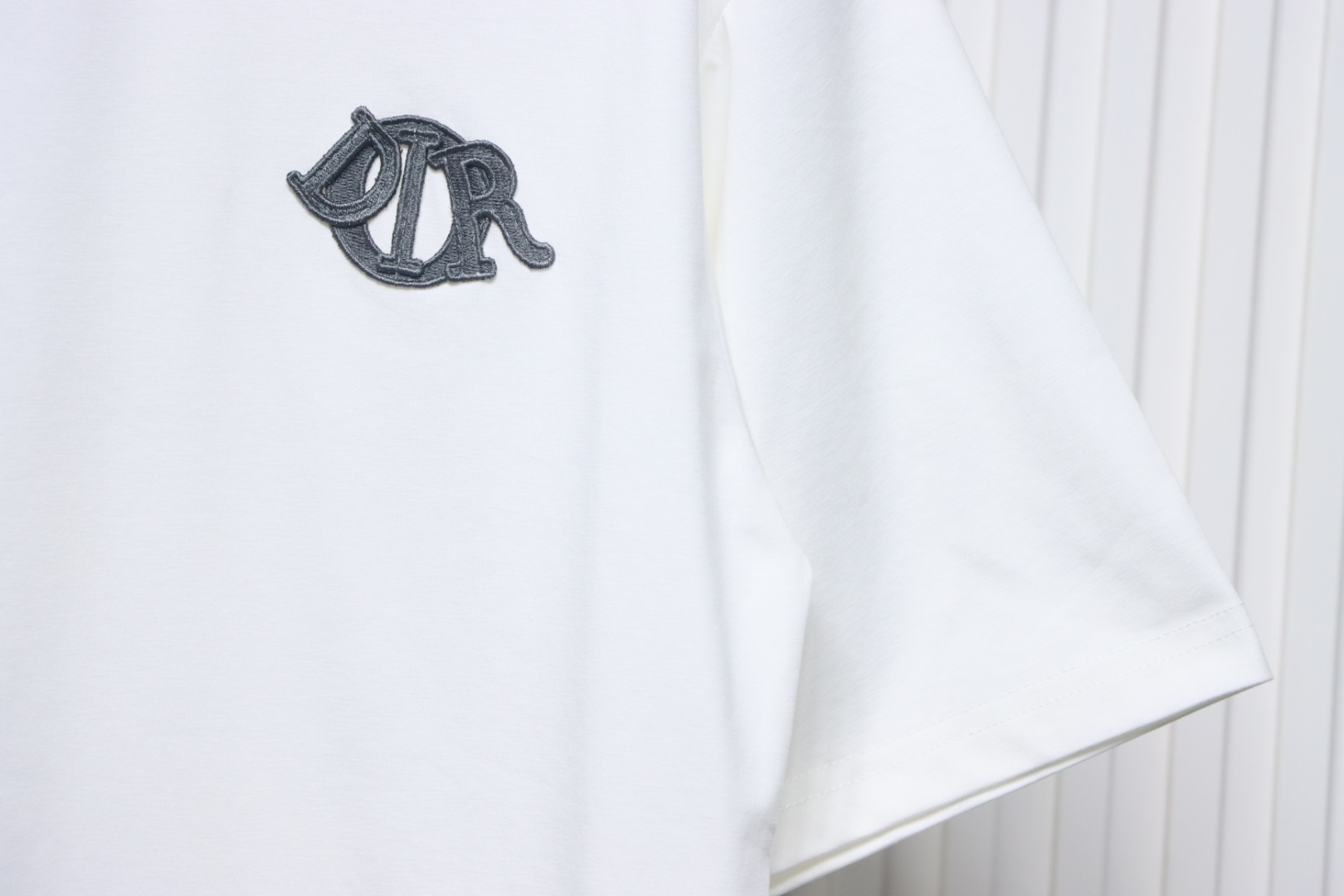 Dior 25ss chest embroidered patch short sleeve White