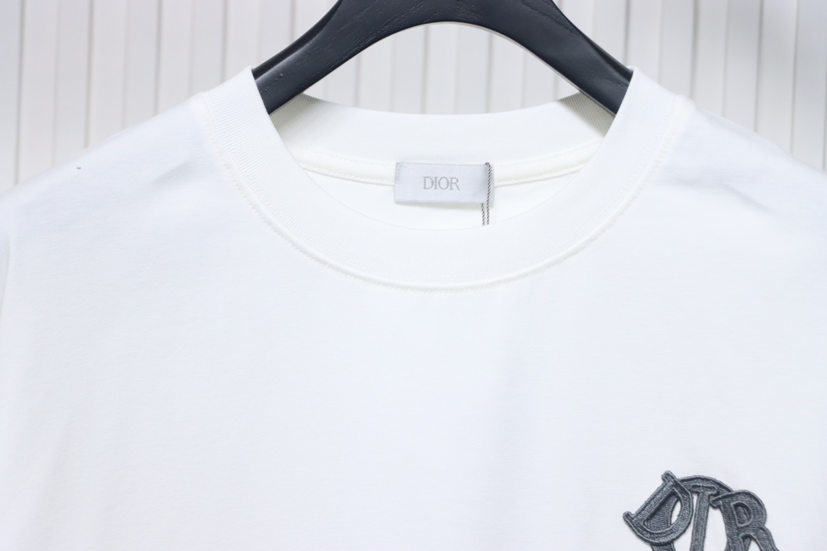 Dior 25ss chest embroidered patch short sleeve White