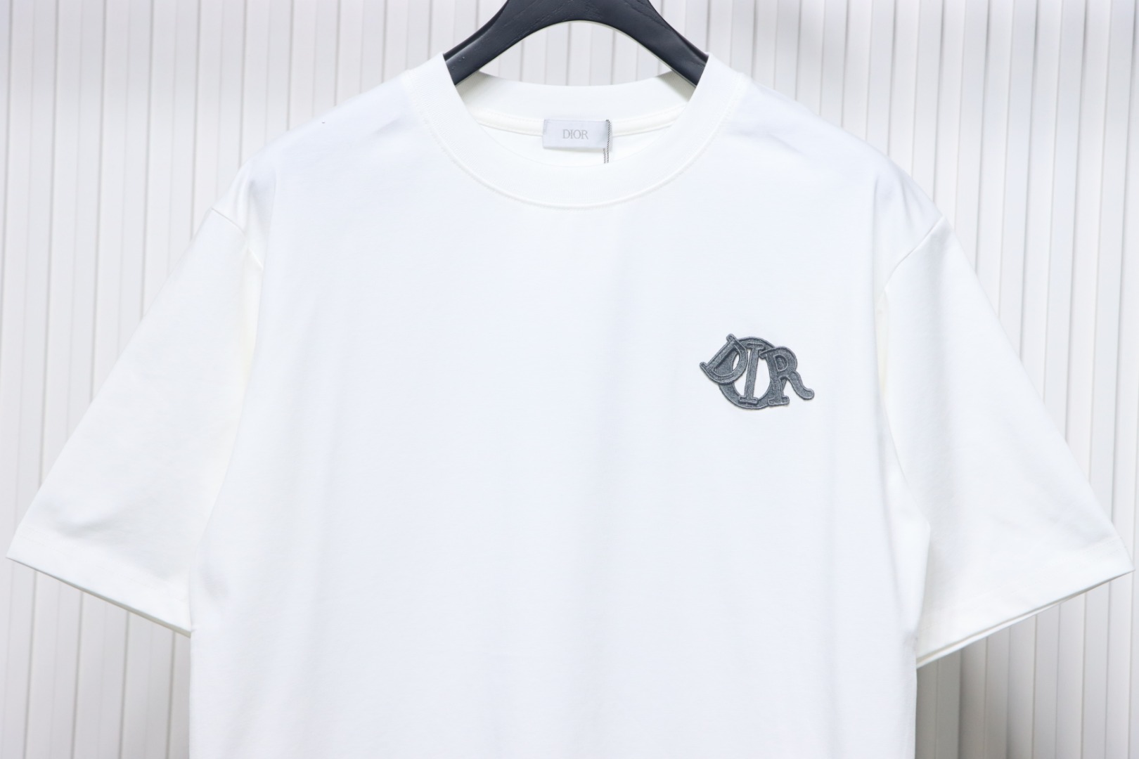 Dior 25ss chest embroidered patch short sleeve White