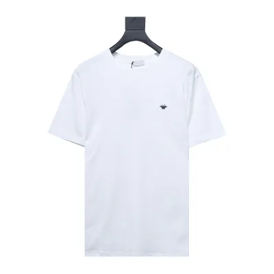 Dior classic bee embroidered short sleeve white 01