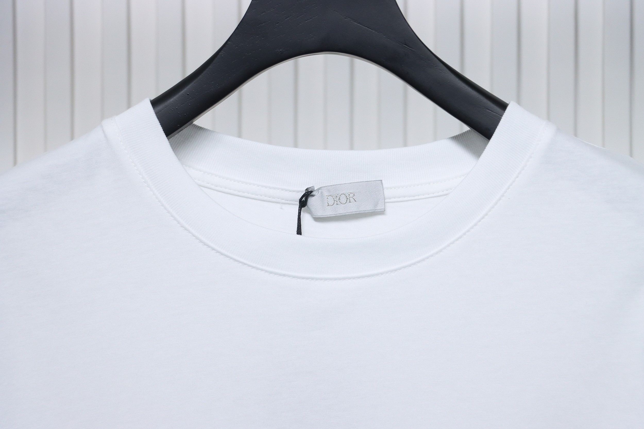 Dior classic bee embroidered short sleeve white